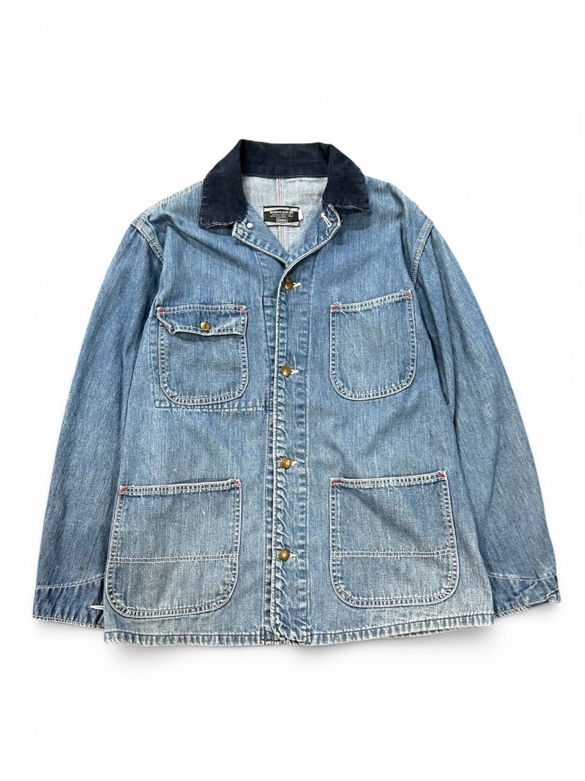 Sears Vintage Sears Work’n Leisure Denim Chore Jacket Size US M / EU 48-50 / 2 - 1 Thumbnail