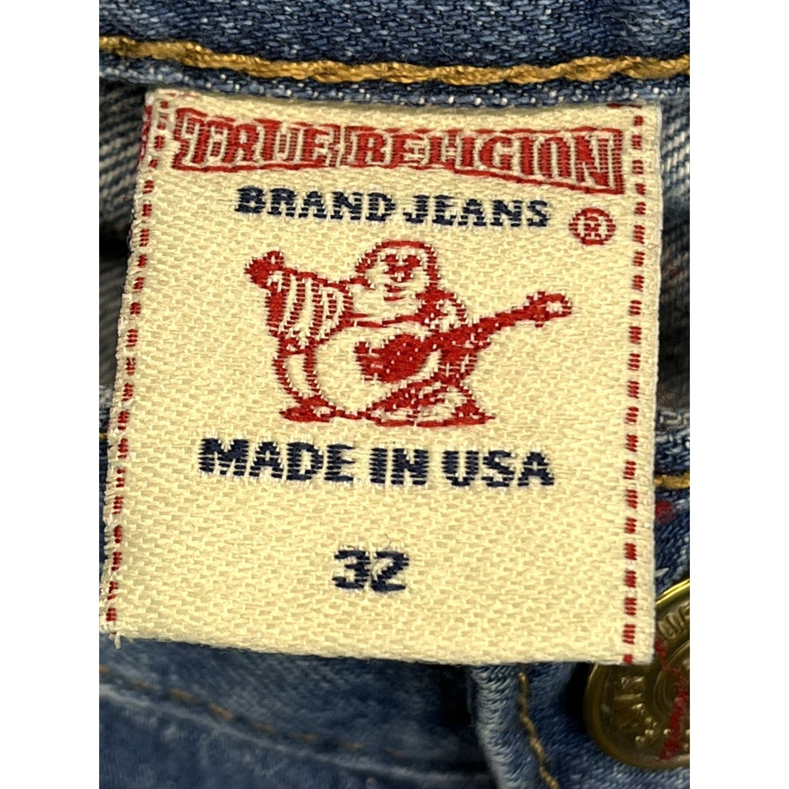 True Religion VINTAGE True Religion Ricky Jeans Men's Straight Leg 32x33 Blue Distressed Denim Size US 32 / EU 48 - 5 Thumbnail