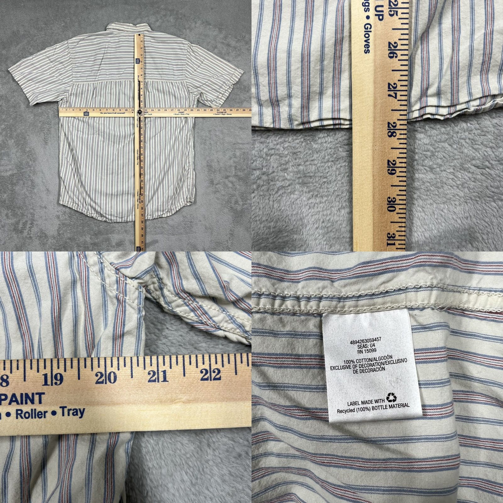 Alife Outdoor Life Shirt Button Down Shirt M Ivory Striped Men Size US M / EU 48-50 / 2 - 8 Thumbnail