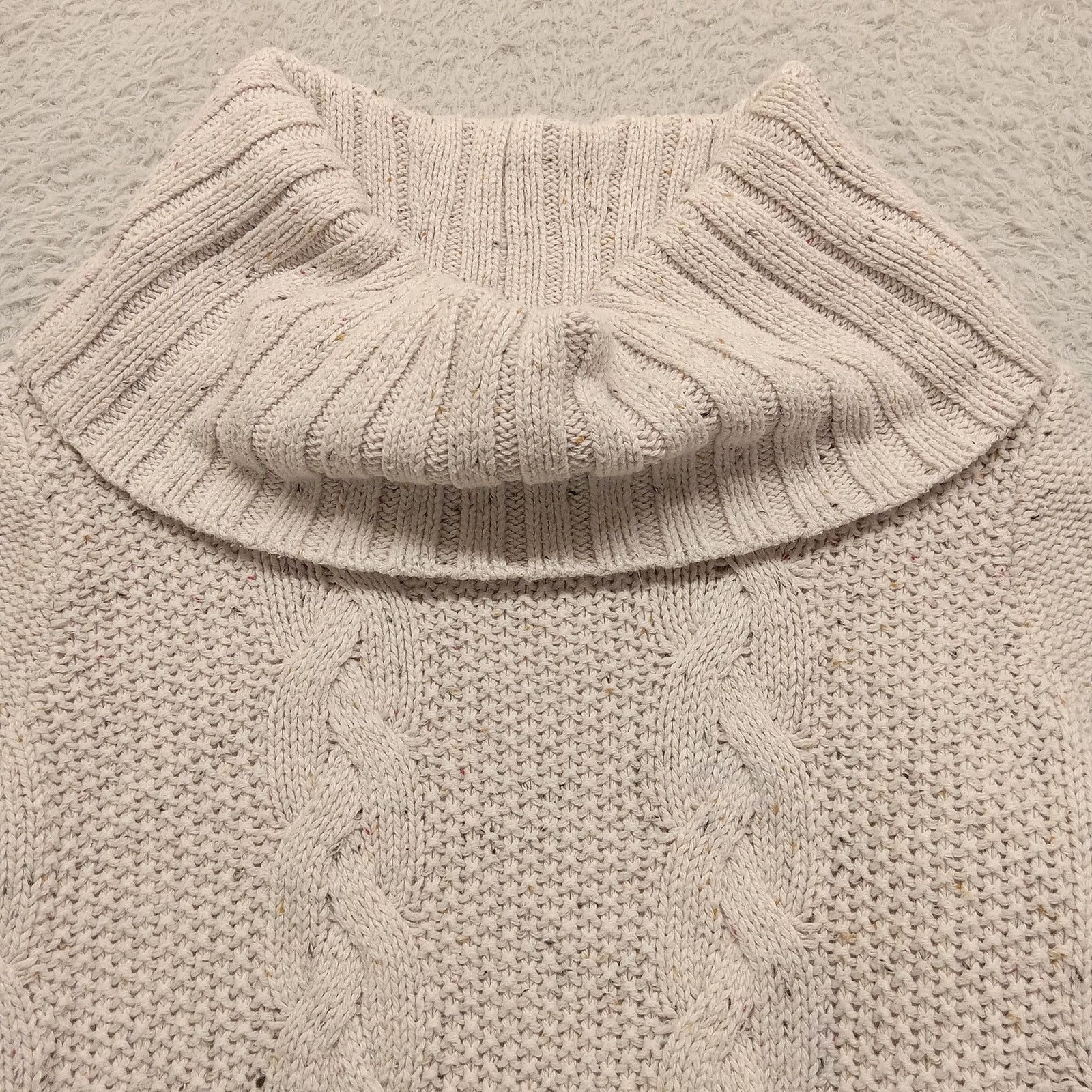 Old Navy Old Navy Cowl Sweater M Women's Long Sleeve Cable Knit Taupe Size M / US 6-8 / IT 42-44 - 2 Thumbnail