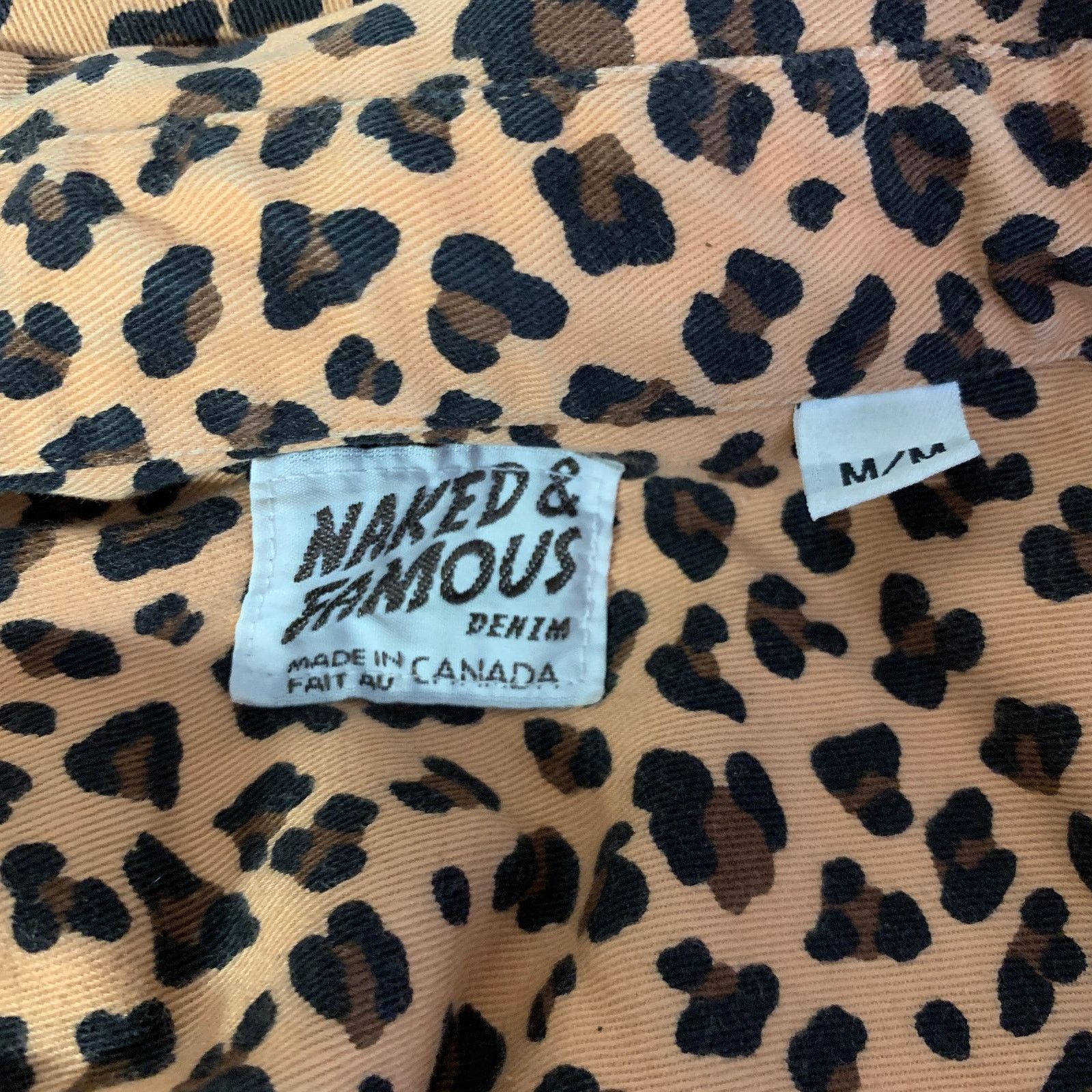 Naked & Famous M Brown Black Animal Print Button-Down Shirt Size US M / EU 48-50 / 2 - 5 Thumbnail