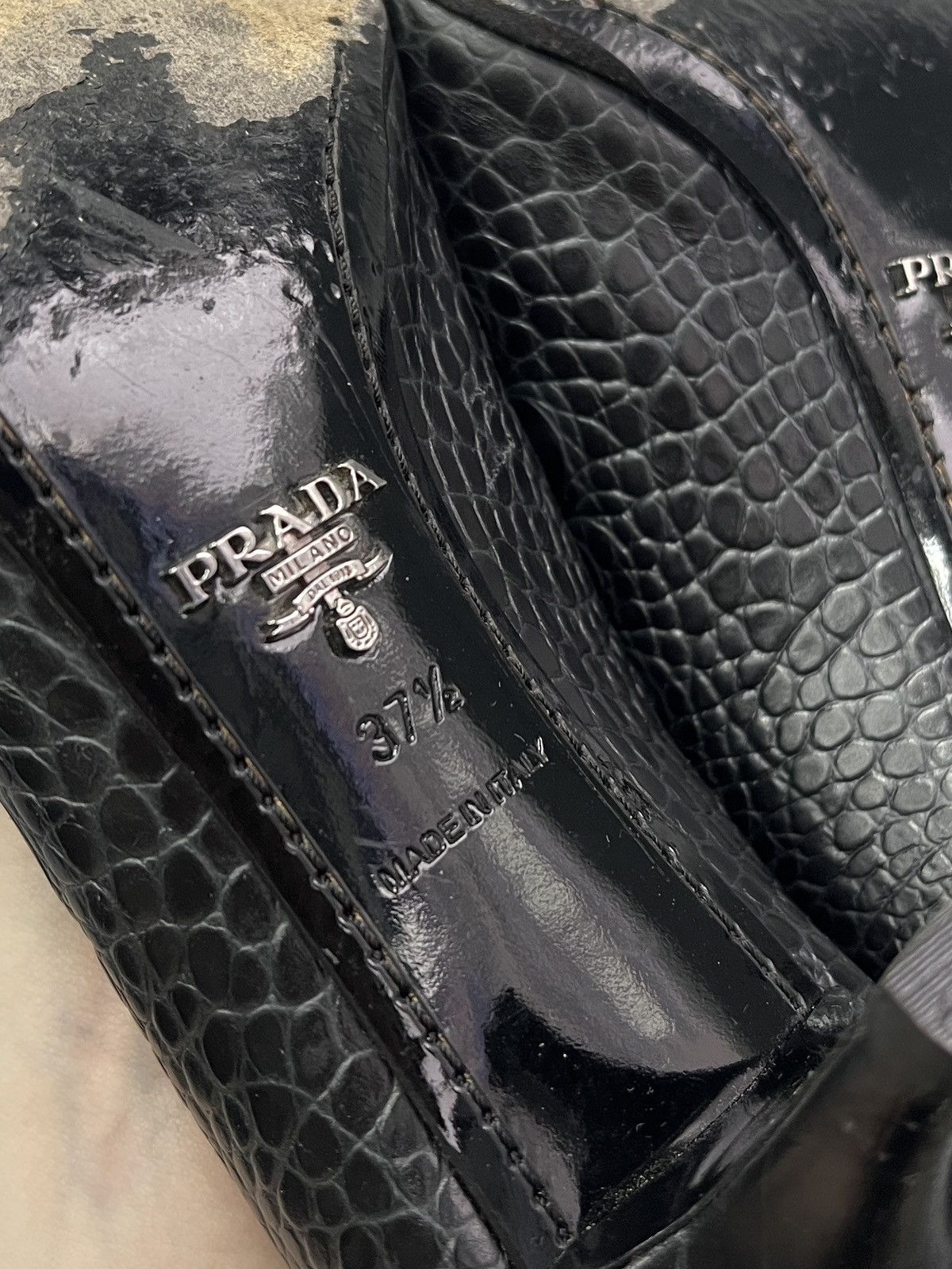 Prada Prada crocodile Leather Heels Women’s 37.5 vintage y2k Size US 7.5 / IT 37.5 - 9 Thumbnail