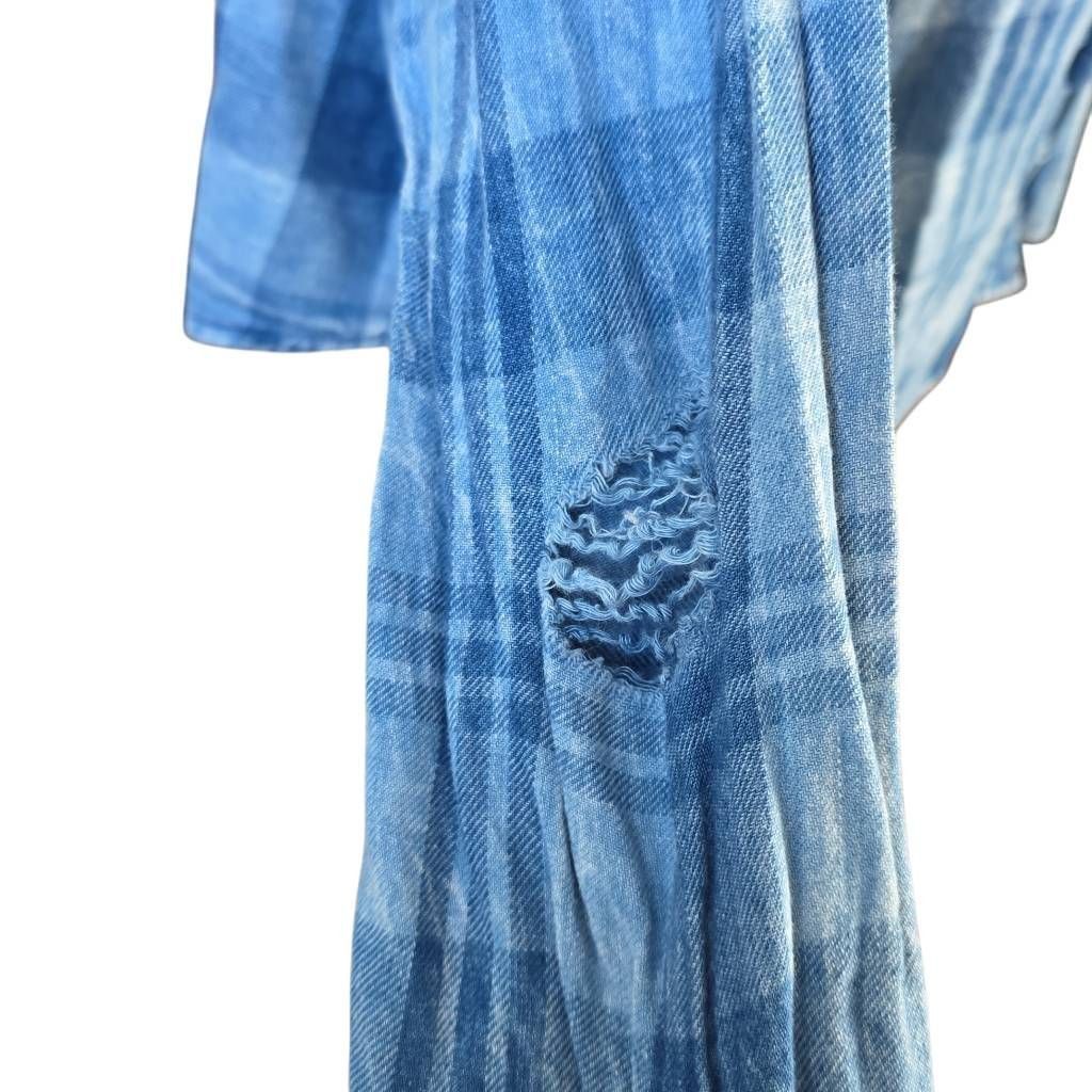 American Eagle Outfitters American Eagle Women's Size Medium Blue Plaid Cropped Hoodie Size M / US 6-8 / IT 42-44 - 5 Thumbnail