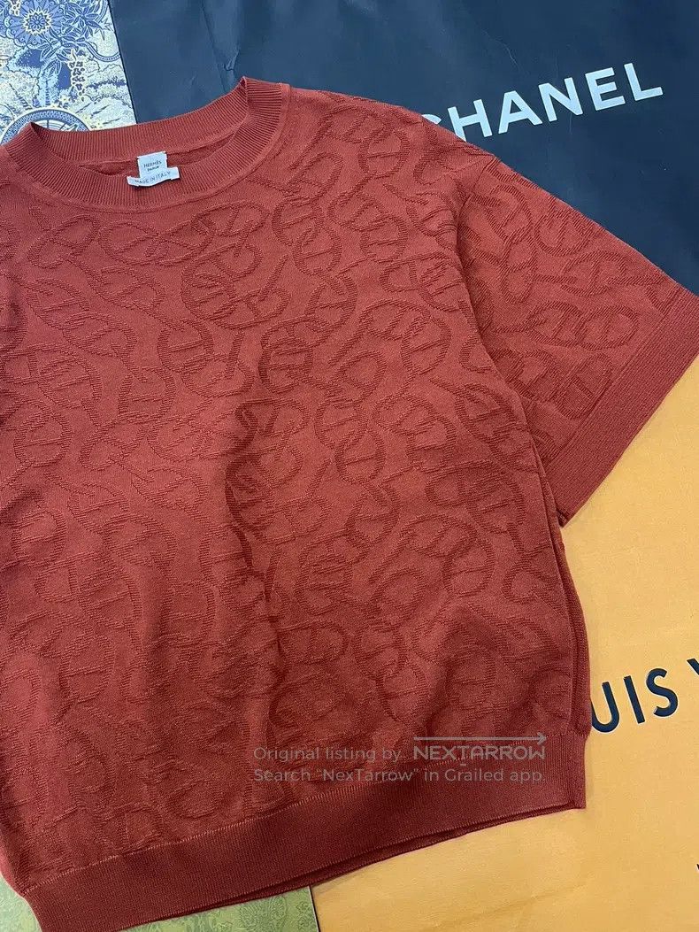 Hermes Hermes Brick Red Pig Nose Printed Short Sleeve Crew Neck S Size XXS / US 00 / IT 34 - 2 Thumbnail