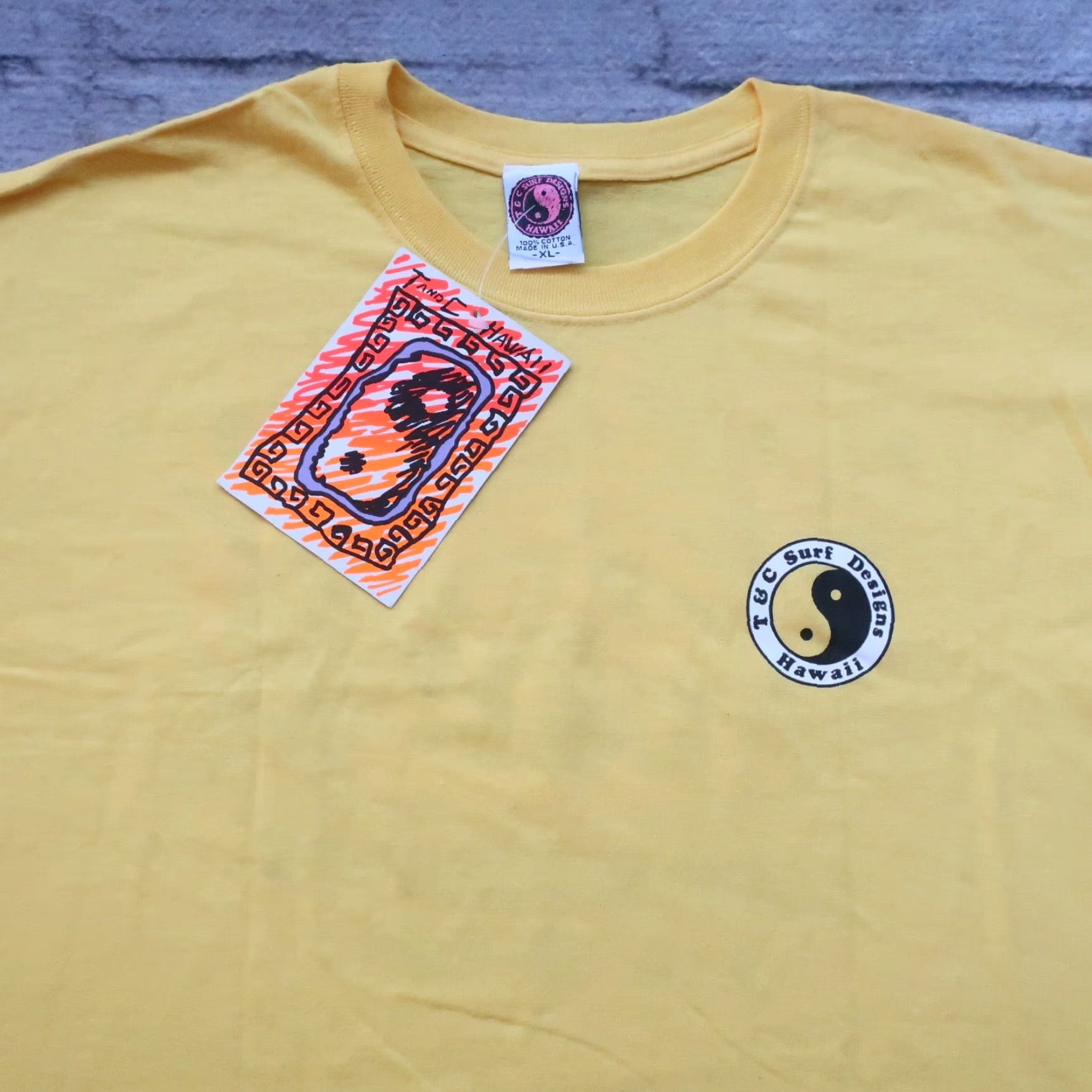 Vintage VINTAGE T&C Surf Shirts Town & Country Tshirt USA Made in USA 80s Men XL Yellow Mens Tshirt 1986 Vintage Size US XL / EU 56 / 4 - 4 Thumbnail