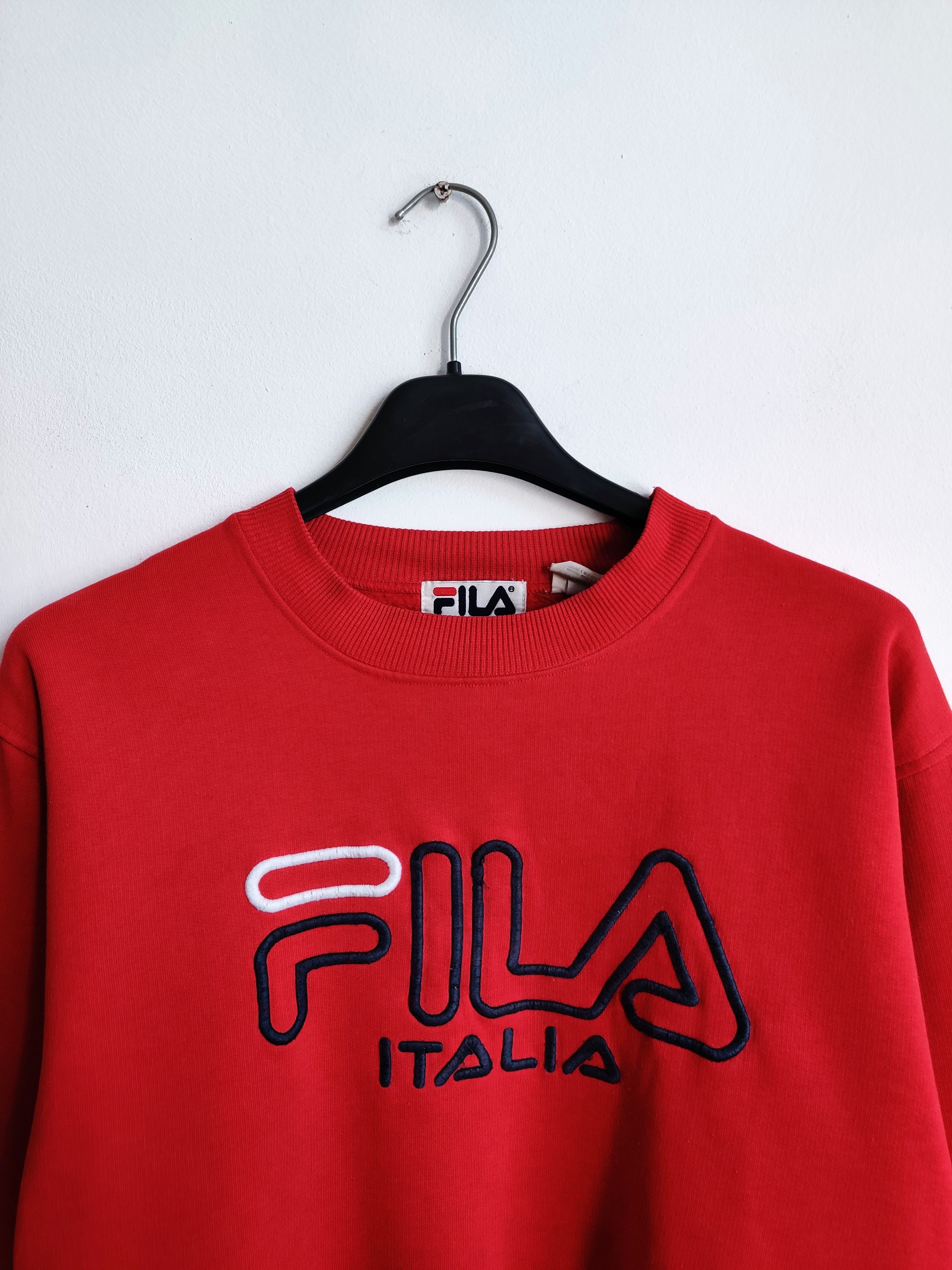 Fila Vintage Fila sweatshirt big logo red 90s Size US S / EU 44-46 / 1 - 2 Thumbnail