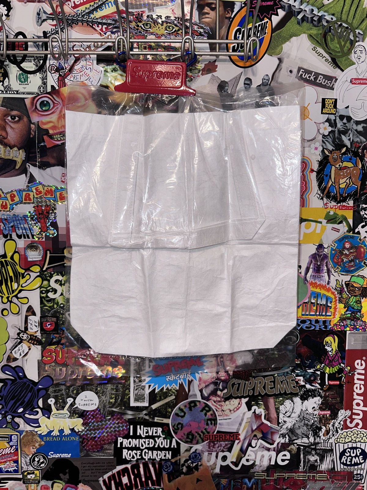 Supreme FW15 NEW Supreme Tyvek Tote Bag White Red 2015 Box Logo RARE Size ONE SIZE - 2 Thumbnail