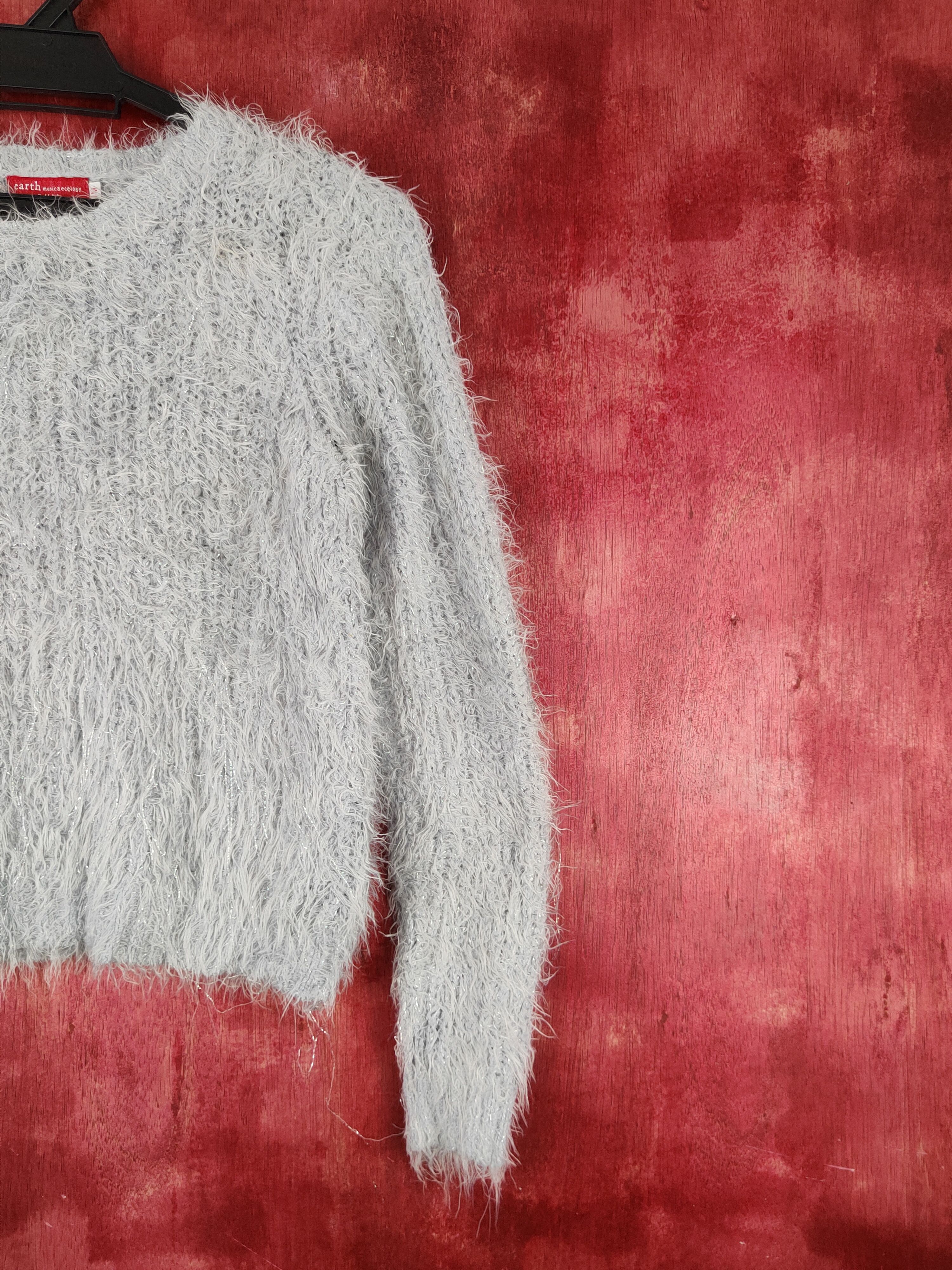 Homespun Knitwear × Japanese Brand × Vintage Earth Music & Ecology Light Gray Fur Mohair Knitwear #S1908 Size XS / US 0-2 / IT 36-38 - 5 Thumbnail