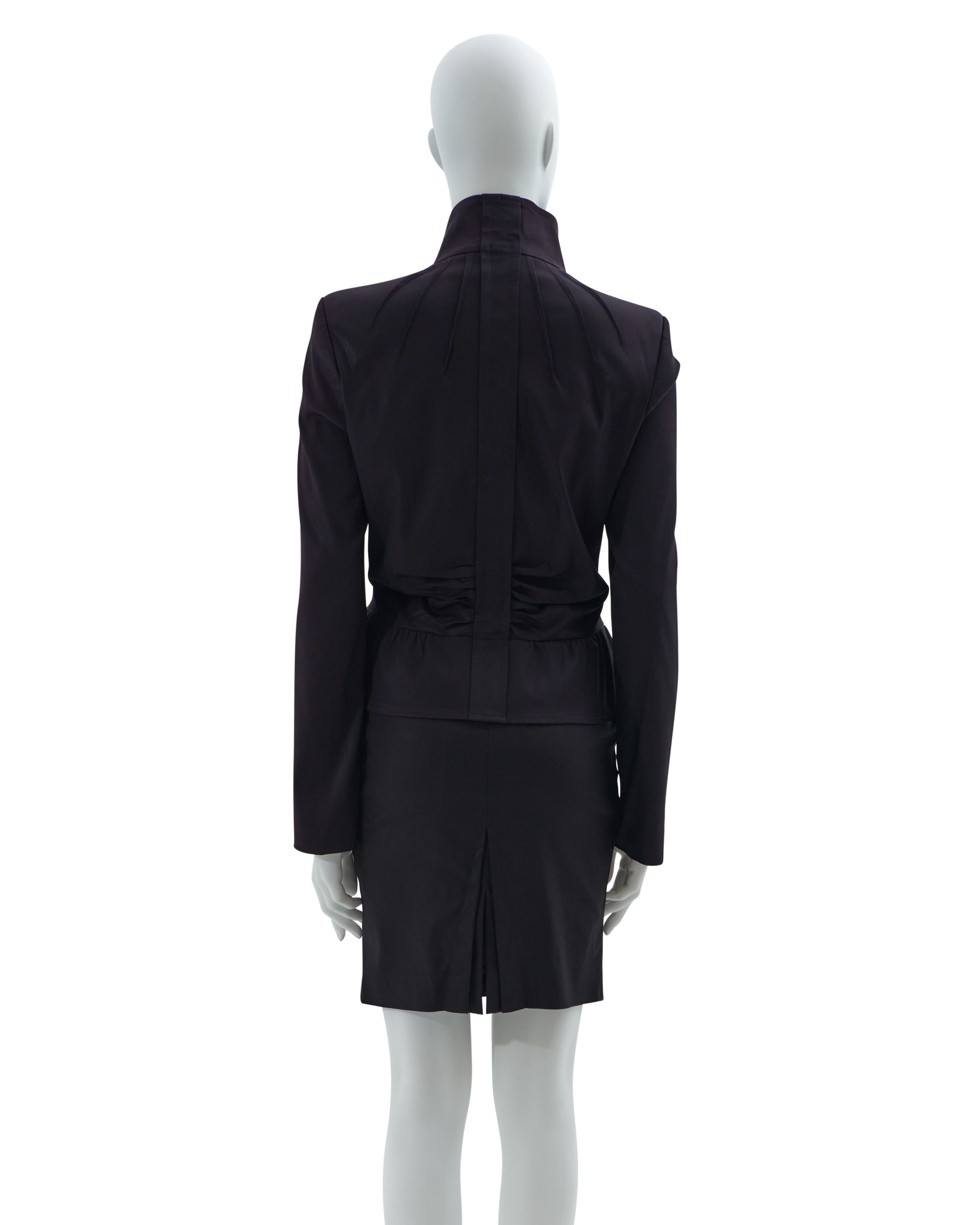 Gucci by Tom Ford F/W 2004 aubergine silk taffeta three pieces set Size S / US 4 / IT 40 - 4 Thumbnail