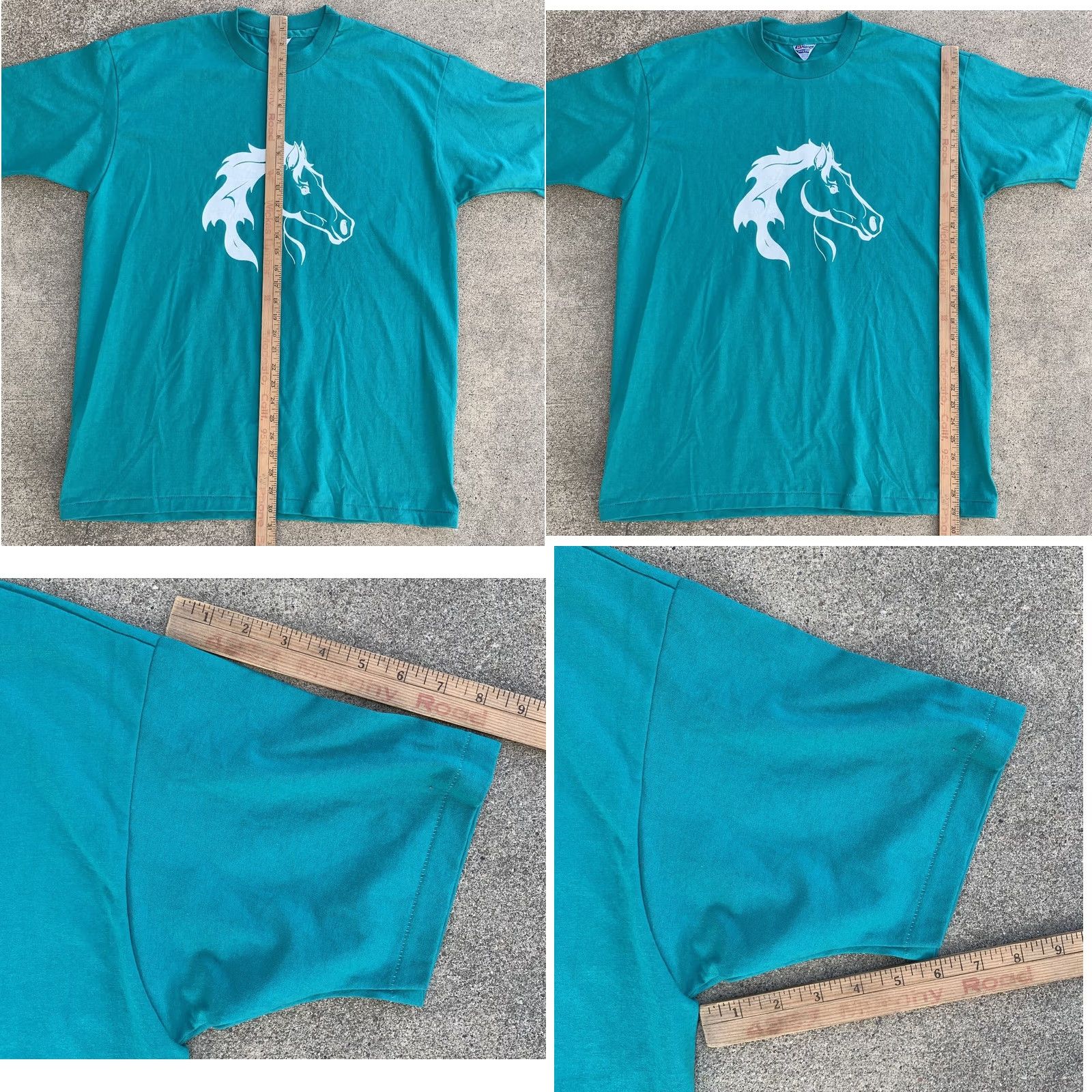 Hanes VINTAGE Hanes Horse Graphic Tee Shirt XL Adult Green Short Sleeve Crew Neck T-Shirt Men Size US XL / EU 56 / 4 - 11 Thumbnail