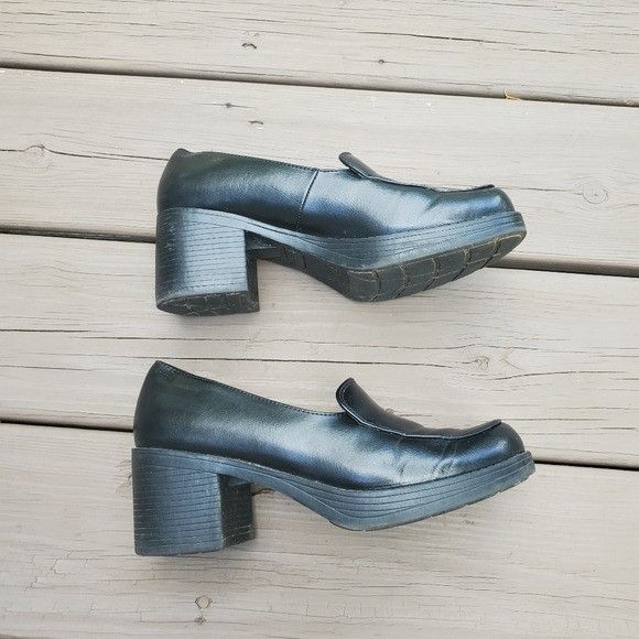 Vintage Vintage 90s y2k Bratz Black Vegan Leather Platform Oxfords Size US 8 / IT 38 - 3 Thumbnail