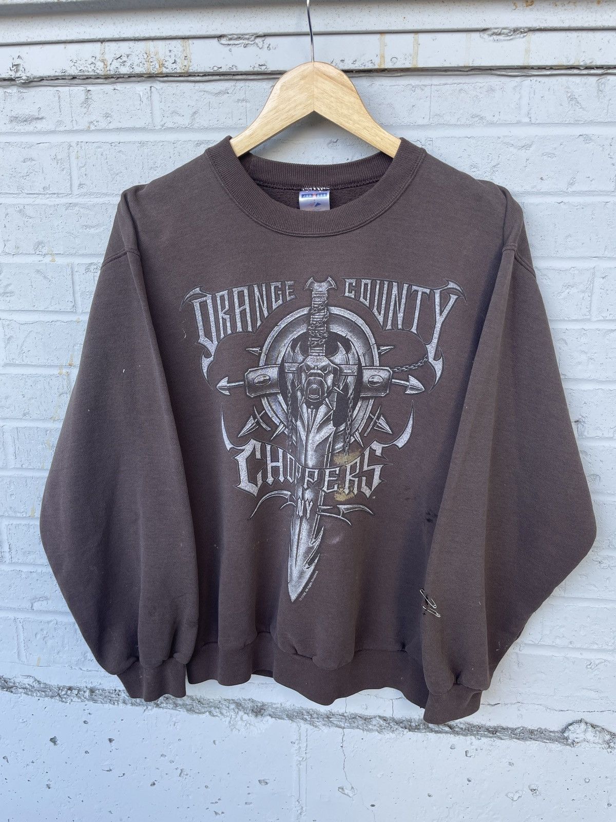 West Coast Choppers Orange County Choppers Faded Crewneck Size US M / EU 48-50 / 2 - 2 Thumbnail