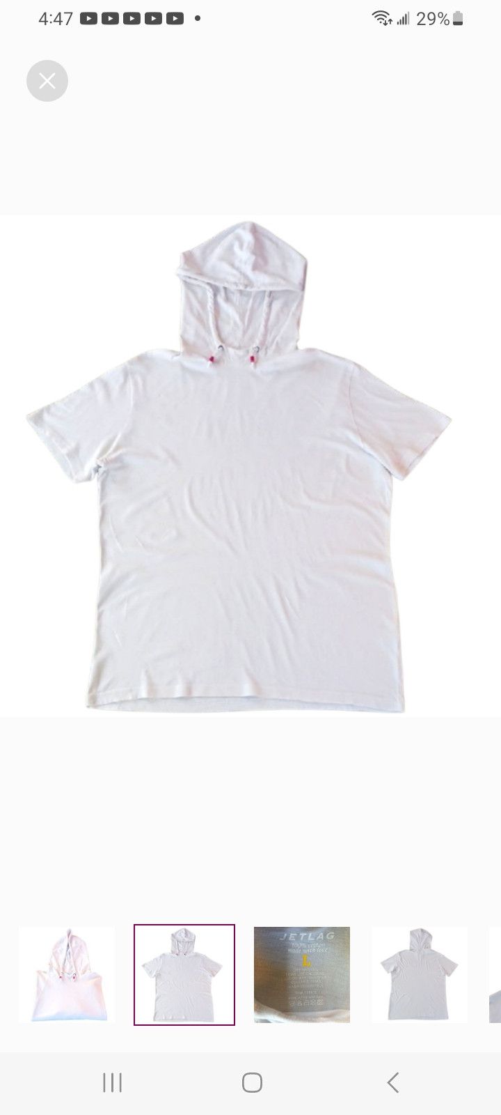 Jet Lag JETLAG OffWhite Hoodie-Short Sleeve Size US L / EU 52-54 / 3 - 2 Thumbnail