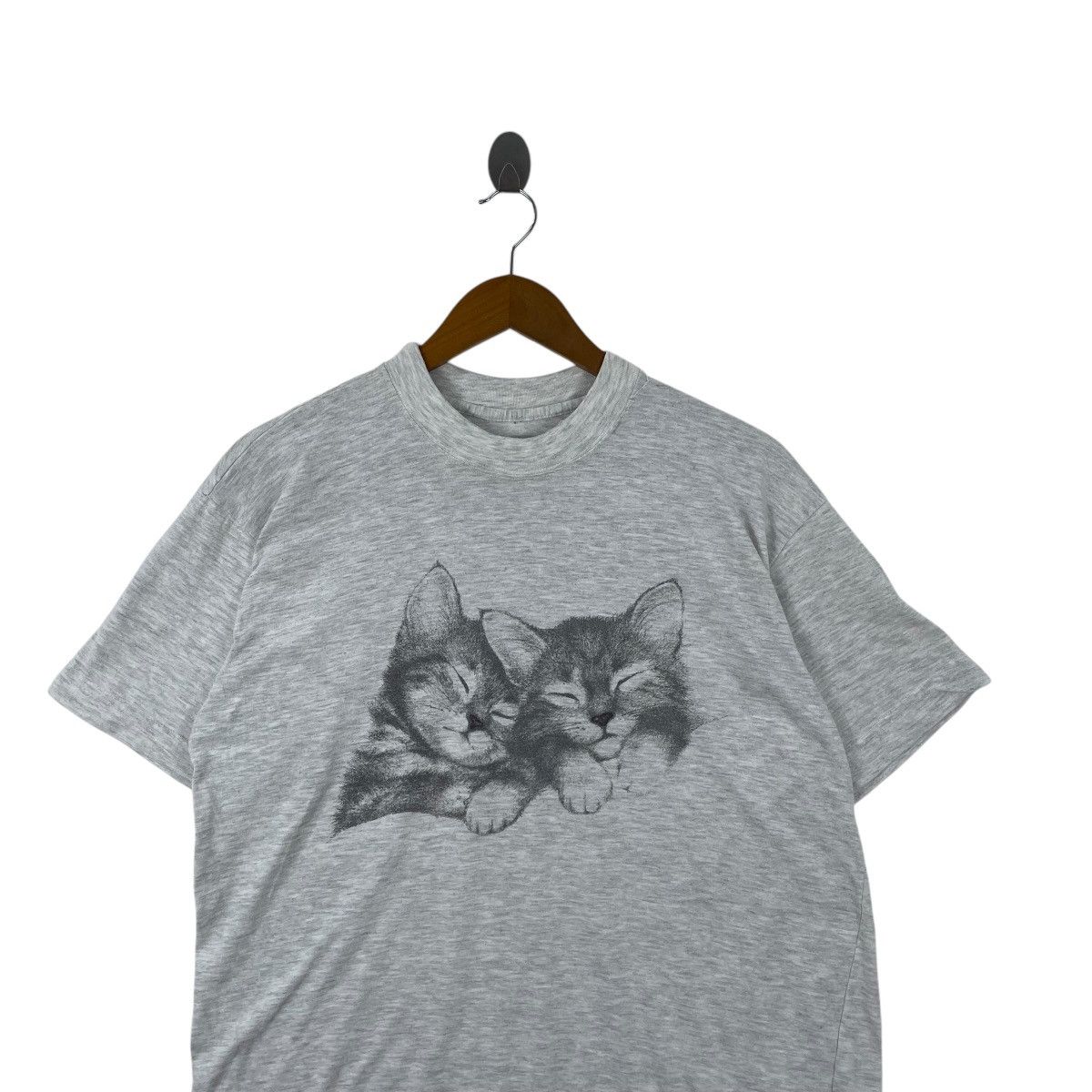 Vintage Vintage 90s Art Work Couple Cat Tee Shirt Size US L / EU 52-54 / 3 - 2 Thumbnail