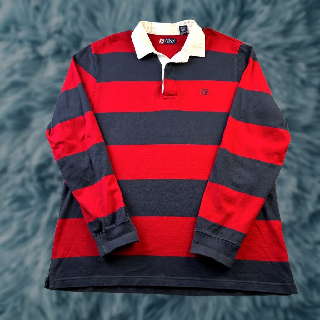 Chaps Chaps Rugby Shirt Mens Large Red Long Sleeve Polo Preppy Y2K Crest Size US L / EU 52-54 / 3 - 1 Thumbnail