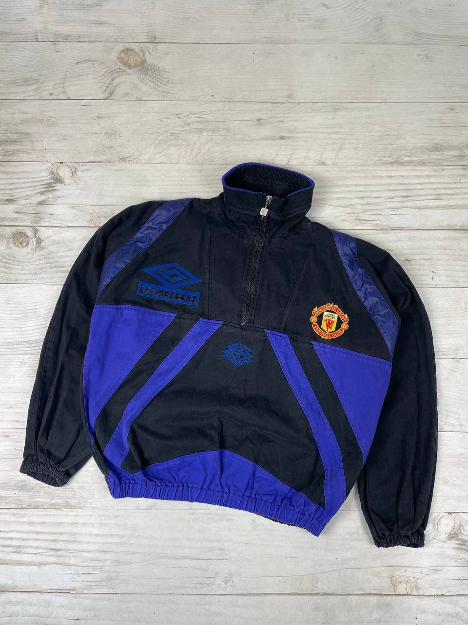 Vintage Umbro Manchester United 1996 1997 1/4 Zip Drill Top
