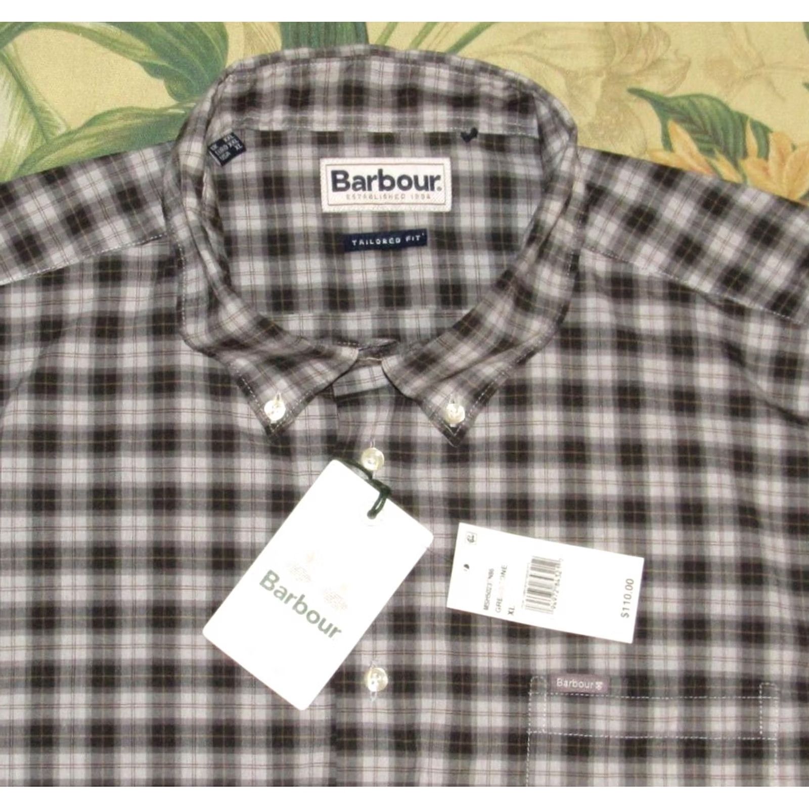 Barbour BARBOUR Grey Plaid Long Sleeve Button Down Shirt XL Mens NWT Size US XL / EU 56 / 4 - 2 Thumbnail