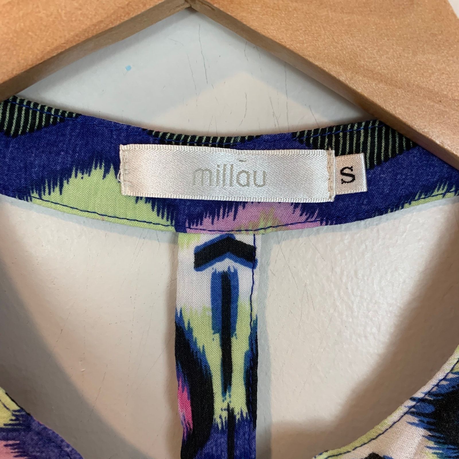 Other Millau Romper Blue Pink Ikat Button Front Cutout Back S Size 27" / US 4 / IT 40 - 7 Thumbnail