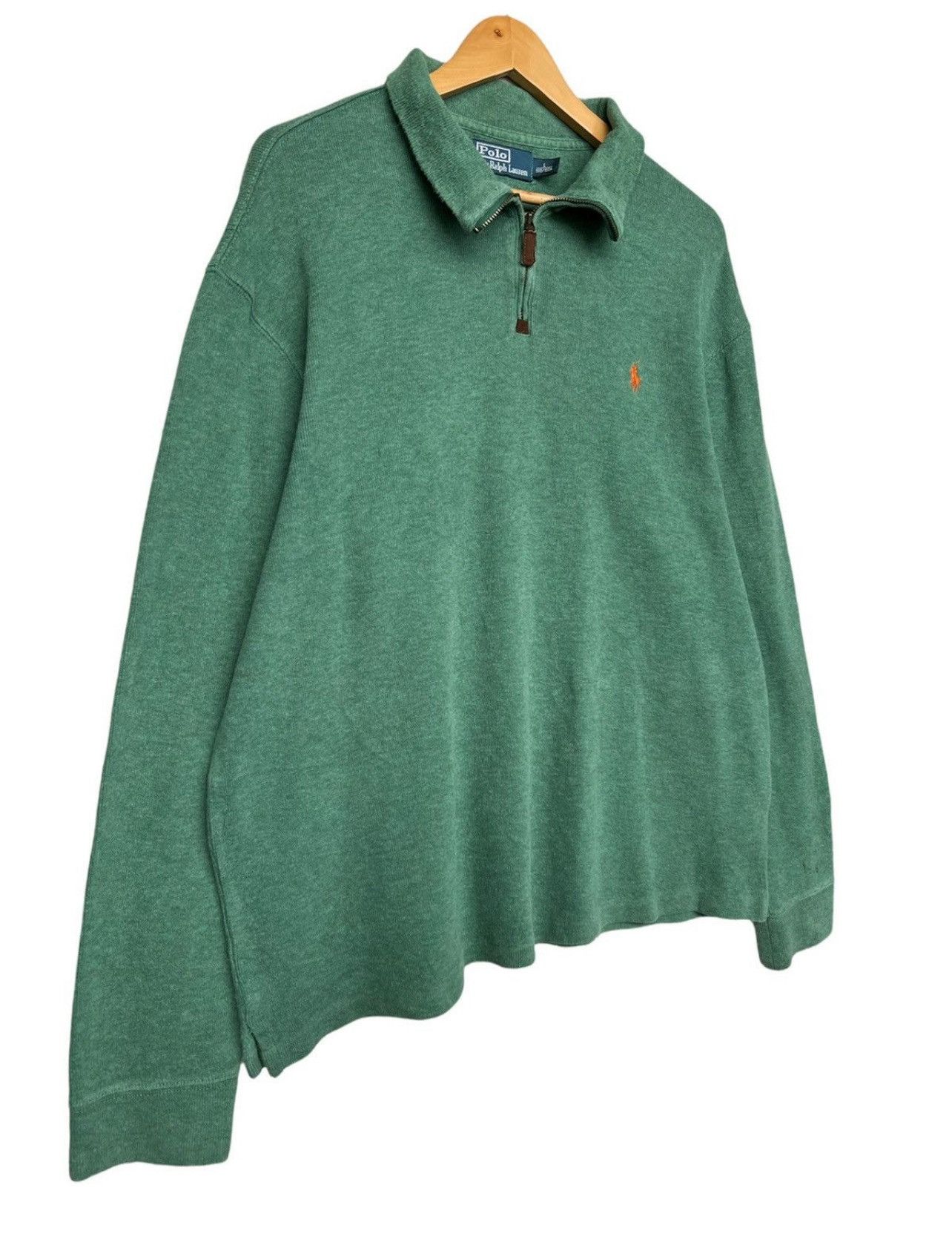 Polo Ralph Lauren Vintage Polo Ralph Lauren Green Half Zip Sweater Size M Size US L / EU 52-54 / 3 - 3 Thumbnail
