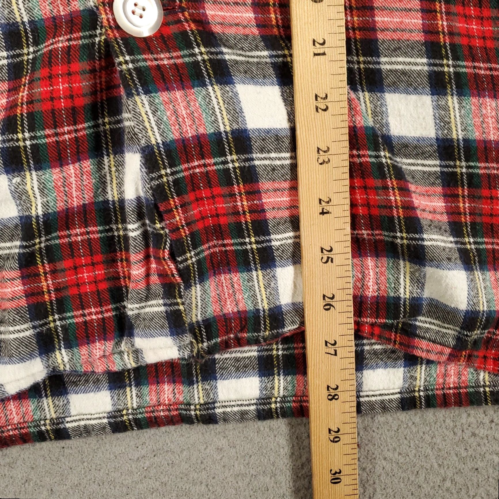 Oscar De La Renta Oscar de la Renta Flannel Pajama Top Mens L Plaid Button Up Shirt PJ USA Size US L / EU 52-54 / 3 - 2 Thumbnail
