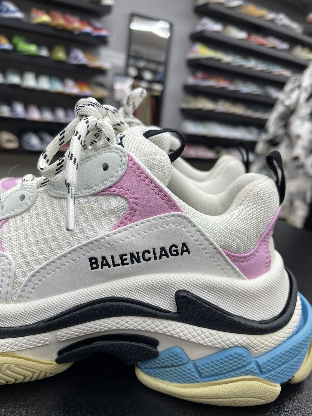 Balenciaga Size 7US/37EU - Balenciaga Triple S White Blue (Women's) Size US 7 / IT 37 - 5 Thumbnail