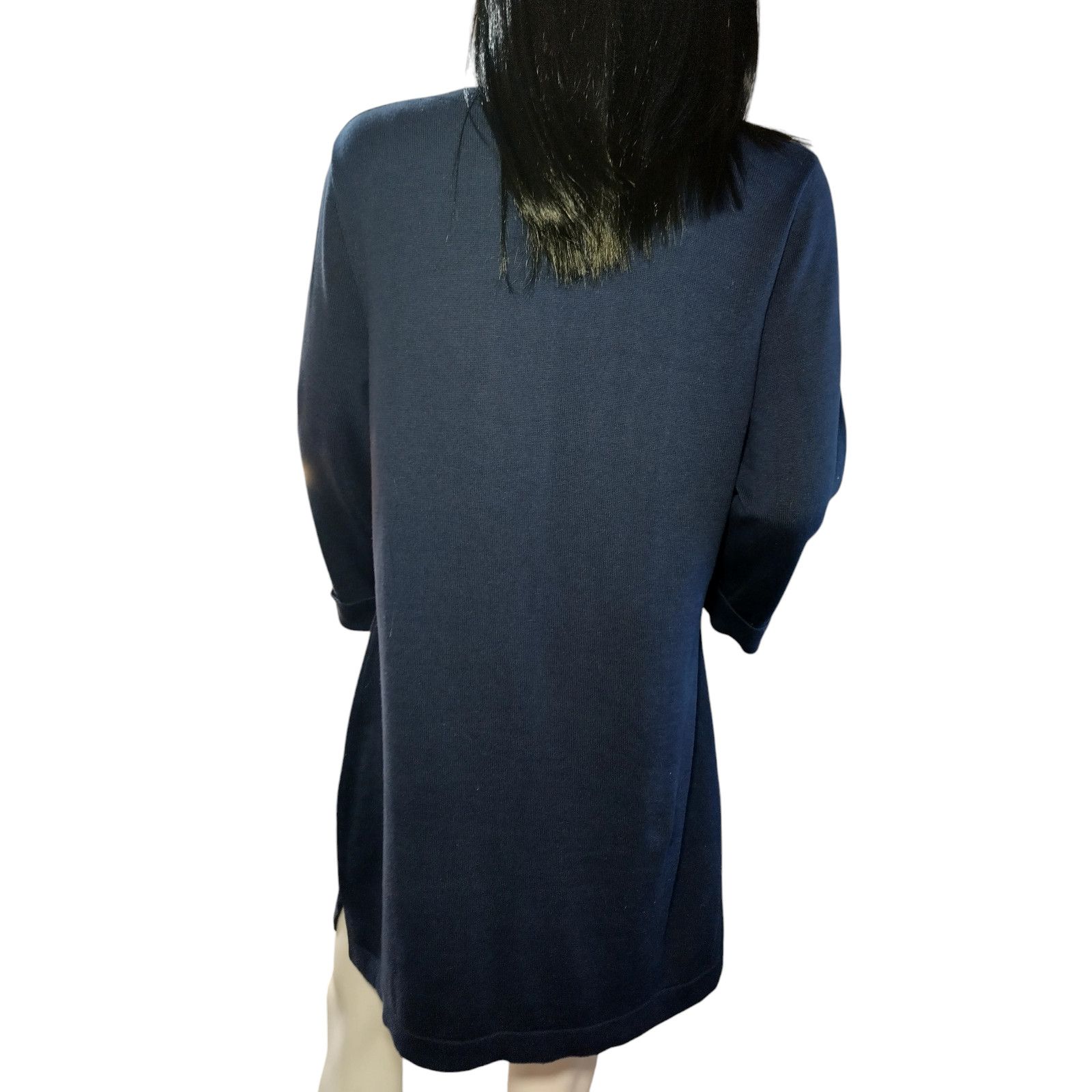 Denim & Co. D&Co. Womens Crewneck Sleeves Mini A-line Dress Blue Sz Md Size M / US 6-8 / IT 42-44 - 7 Thumbnail