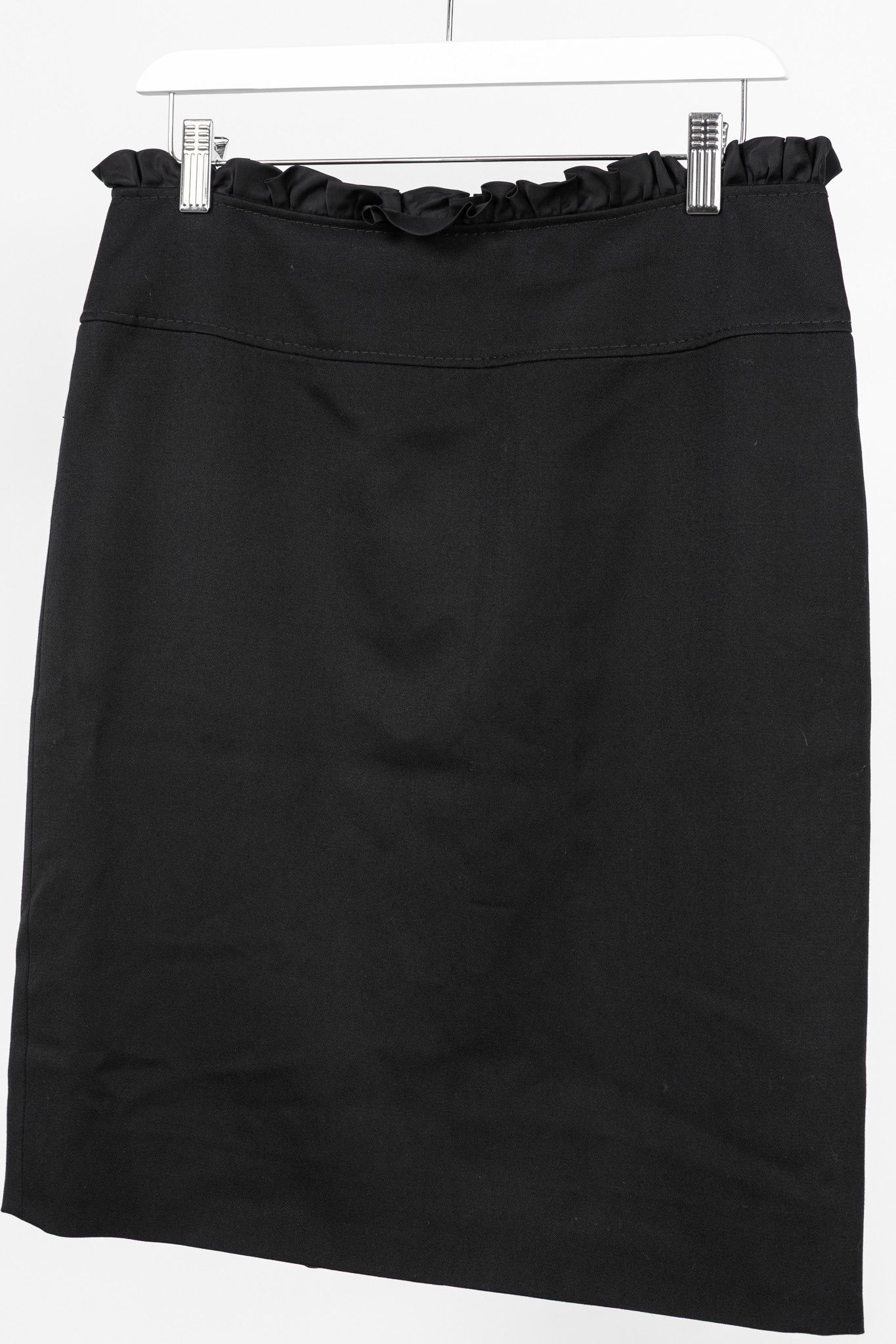 Valentino Valentino Black Wool Ruffle-Waist Pencil Skirt Size 30" / US 8 / IT 44 - 3 Thumbnail