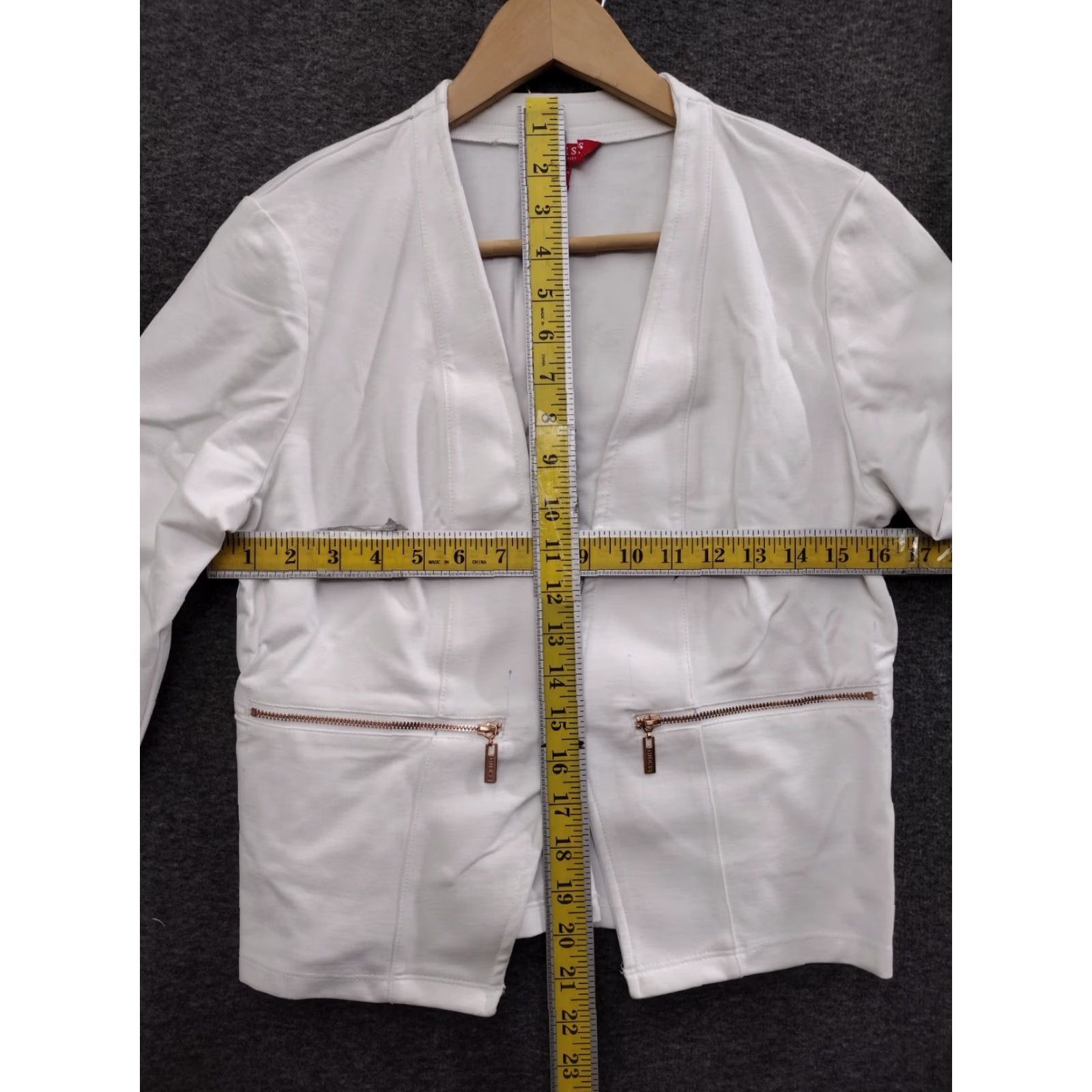 Guess Guess Women's Ivory Open Front Blazer Cropped Length Size M Size M / US 6-8 / IT 42-44 - 4 Thumbnail