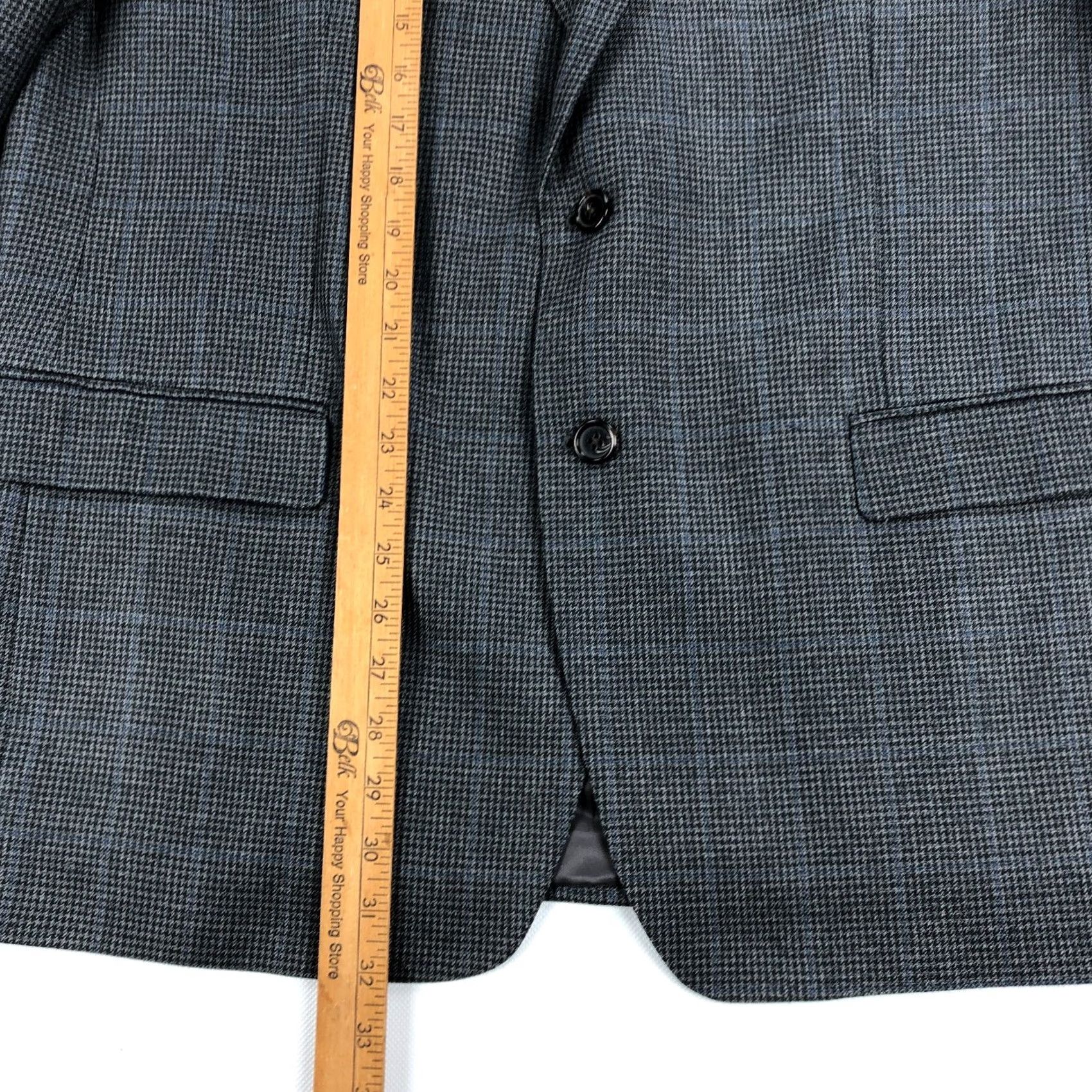 Ralph Lauren Ralph Lauren Blazer 46R Gray Glen Check Plaid 2 Button Silk Wool Jacket Single-Breasted Mens Regular Notch Lined Dry Clean Only Vintage: No Size 46R - 6 Thumbnail