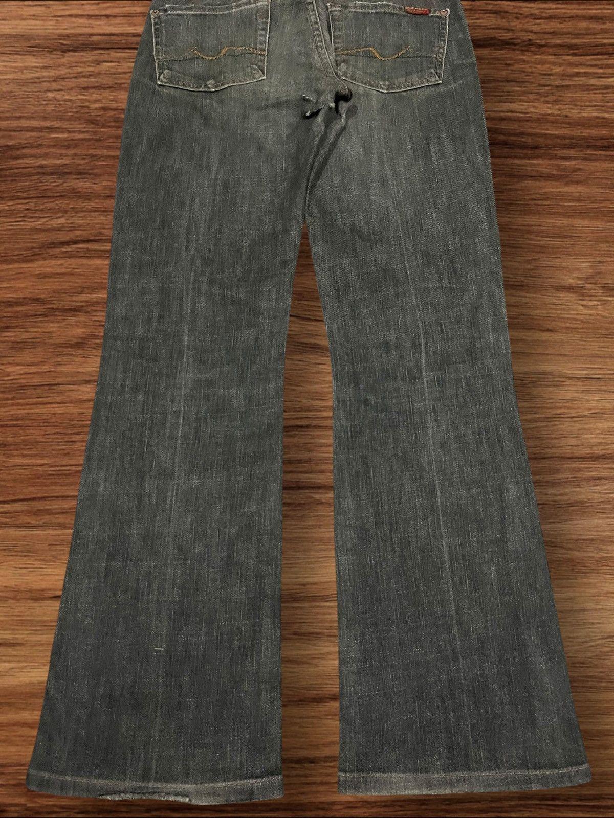 7 For All Mankind 7 For All Mankind Black Faded Washed Distressed Flare Jeans Size 29" - 11 Thumbnail
