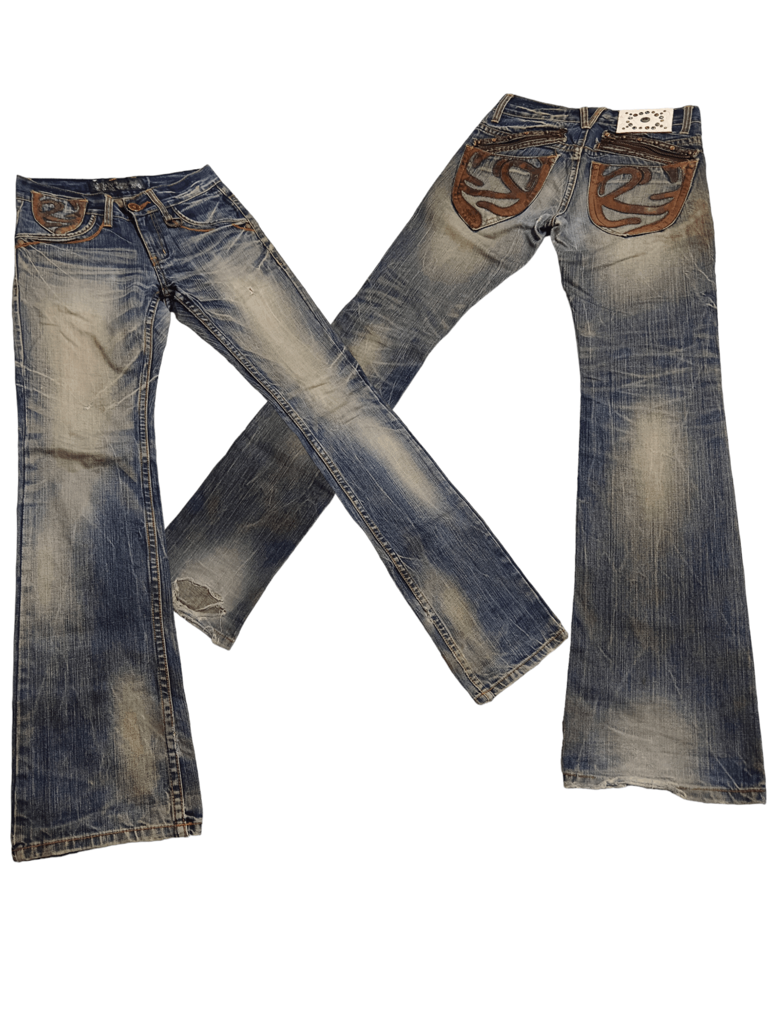 If Six Was Nine × Japanese Brand × Le Grande Bleu (L.G.B.) Redpepper Seditionaries Rusty Distressed Flare Jeans Size US 28 / EU 44 - 1 Thumbnail