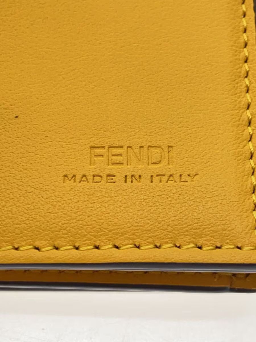 Fendi Fendi Leather Tri-Fold Wallet Yellow Size ONE SIZE - 3 Thumbnail