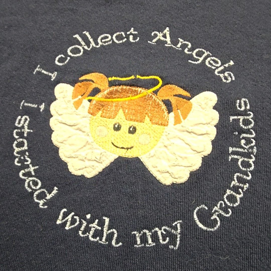 Tultex Vintage Angel Grandkids Sweatshirt Embroidered Blue Grandma Size XL / US 12-14 / IT 48-50 - 3 Thumbnail