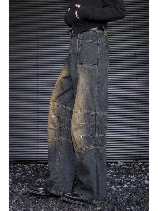 Japanese Brand VIBE Deconstructed design washed distressed baggy jeans Size US 32 / EU 48 - 7 Thumbnail