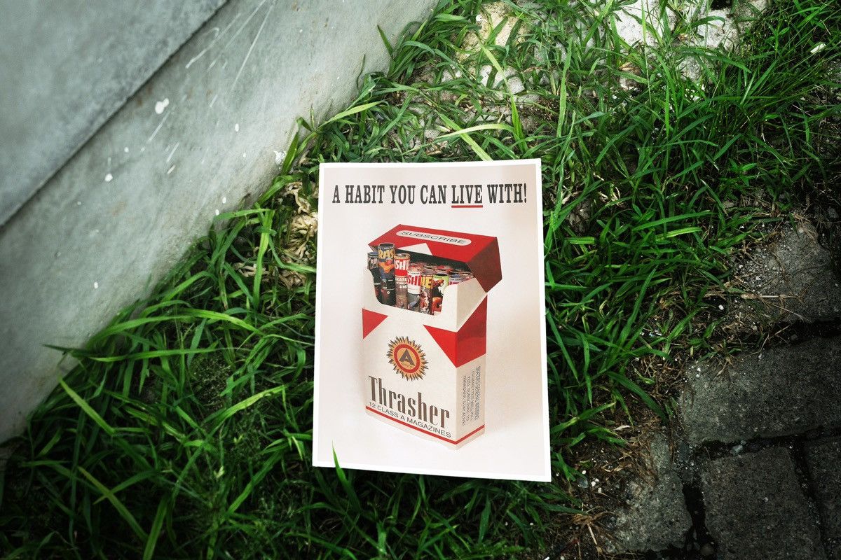 Other Thrasher Skateboard Magazine Marlboro Cigarette Box Poster Size ONE SIZE - 2 Thumbnail