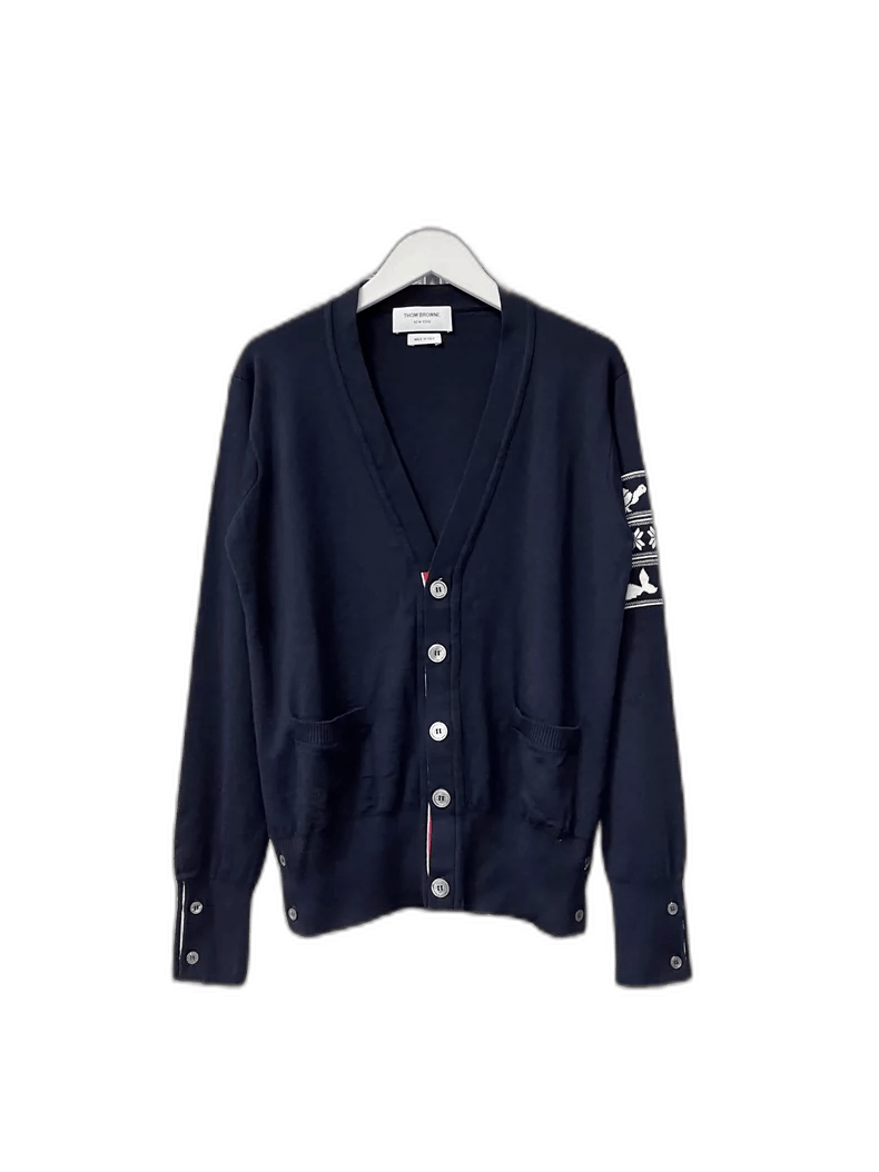 Thom Browne Thom Browne Wool Cardigan Sweater for Men Size US XXS / EU 40 - 1 Thumbnail