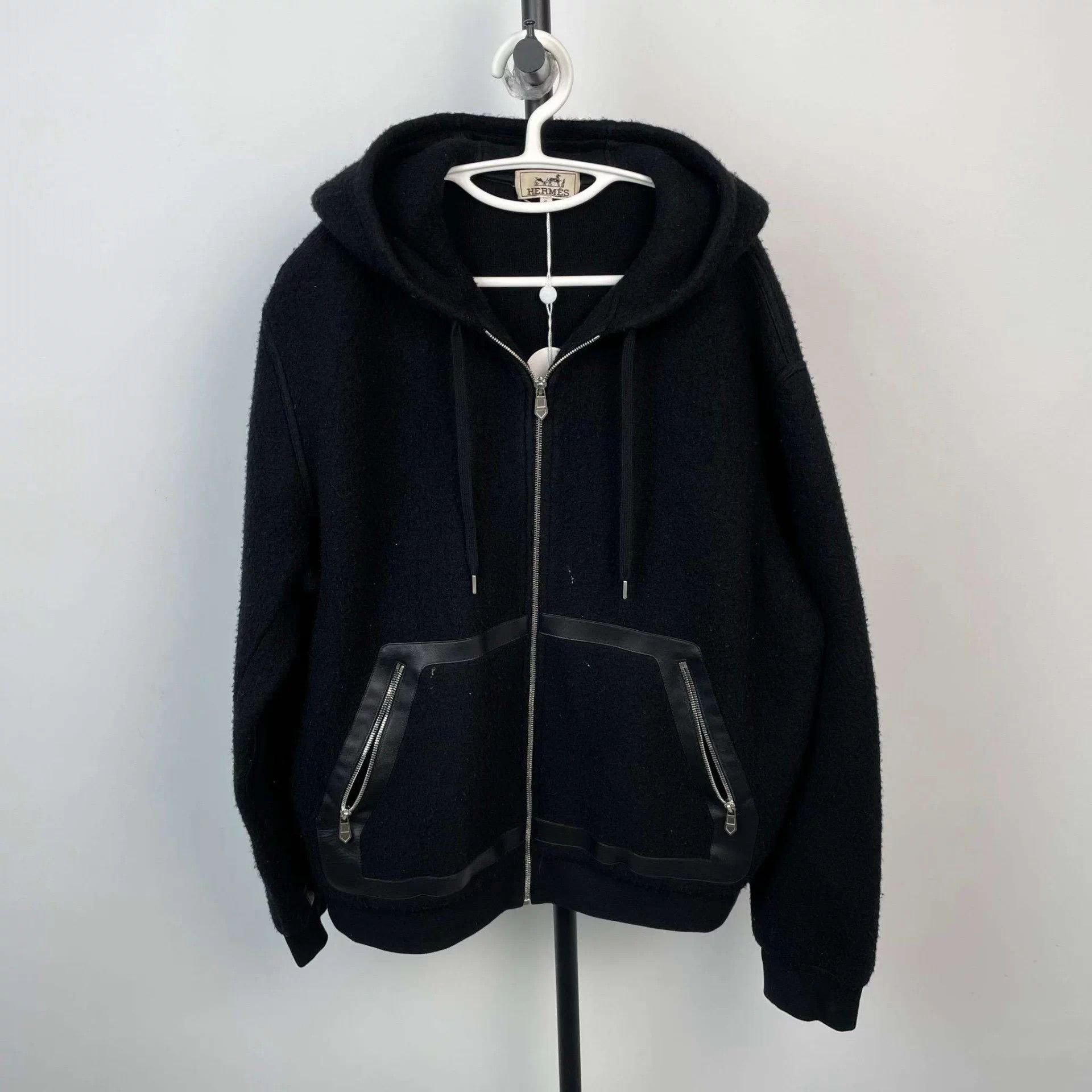 Hermes Hermès Wool Coat XL Black Size US XL / EU 56 / 4 - 1 Thumbnail