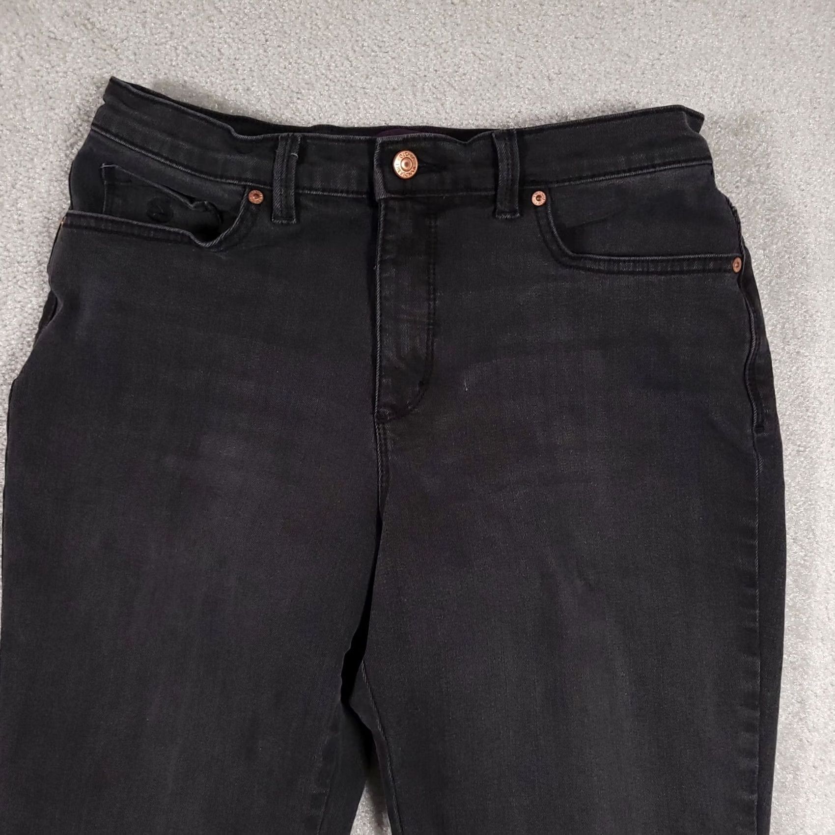 Gloria Vanderbilt Gloria Vanderbilt Amanda Jeans Women's 10 Short Denim Black Stretch Straight Leg Jeans Size 32" / US 10 / IT 46 - 3 Thumbnail