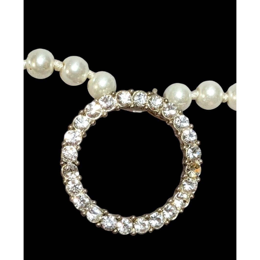 Other Elegant Glam Pearl Rhinestone Open Pendant Necklace Size ONE SIZE - 5 Thumbnail