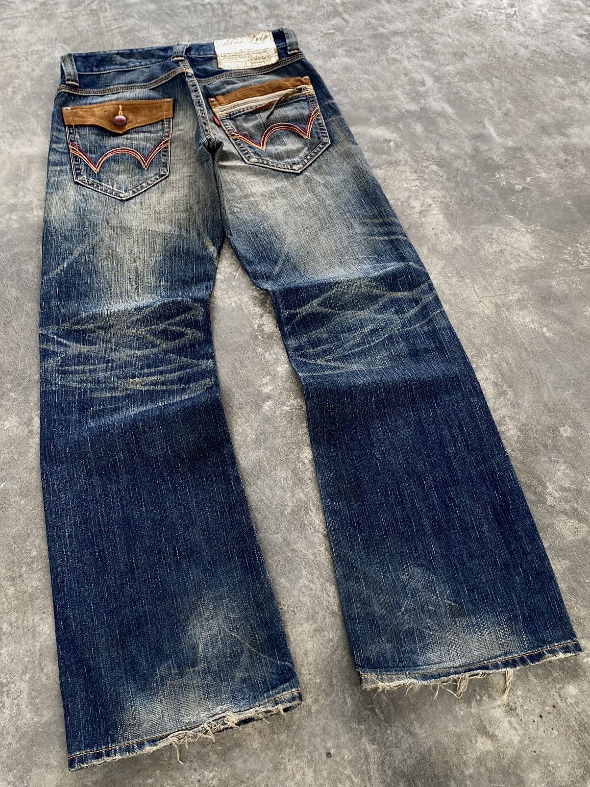 Vtg Edwin Blue Trip Flared Mud Wash Jeans 🇯🇵