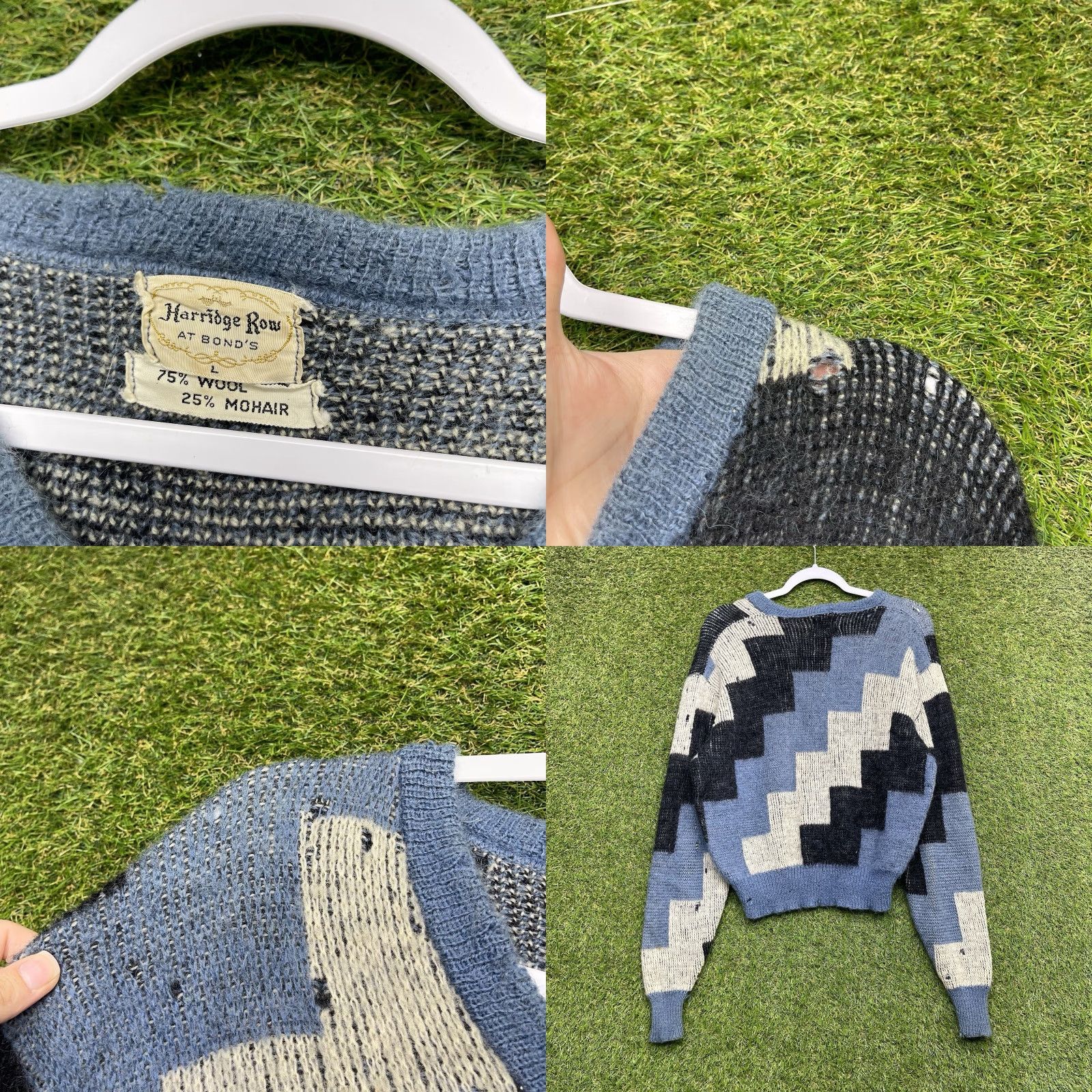 Coogi Vintage 80s Mohair Sweater Womens Medium Cropped Coogi Geometric 90s Wool Knit Size M / US 6-8 / IT 42-44 - 8 Thumbnail