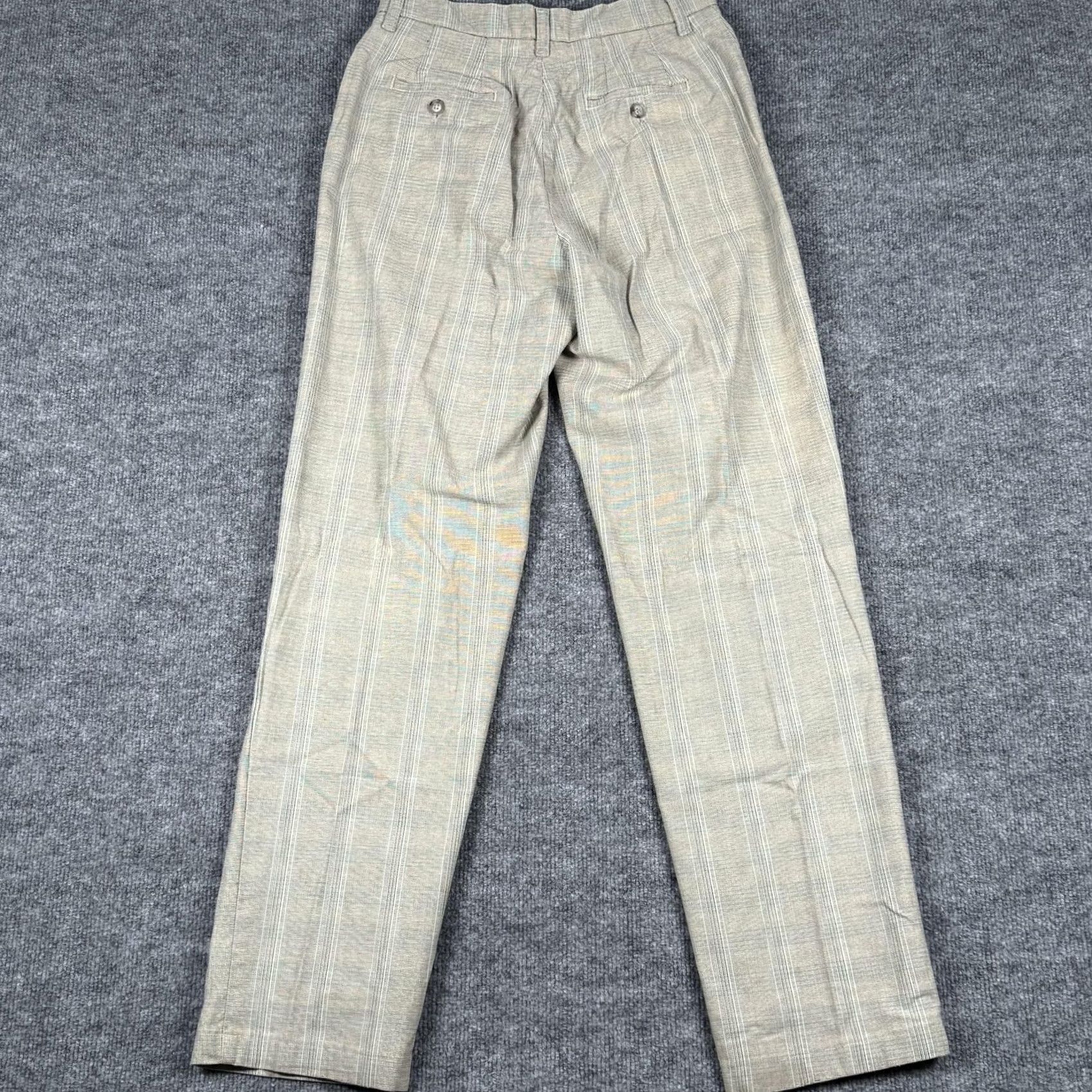 Lee Lee Womens Pants 6 Beige Striped Straight Leg Khakis Office Casual Regular Rise 11in Inseam 30in Size 28" / US 6 / IT 42 - 3 Thumbnail