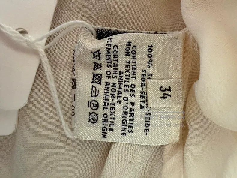 Hermes Hermes Champagne Silk Long Sleeve Shirt Size XXS / US 00 / IT 34 - 4 Thumbnail
