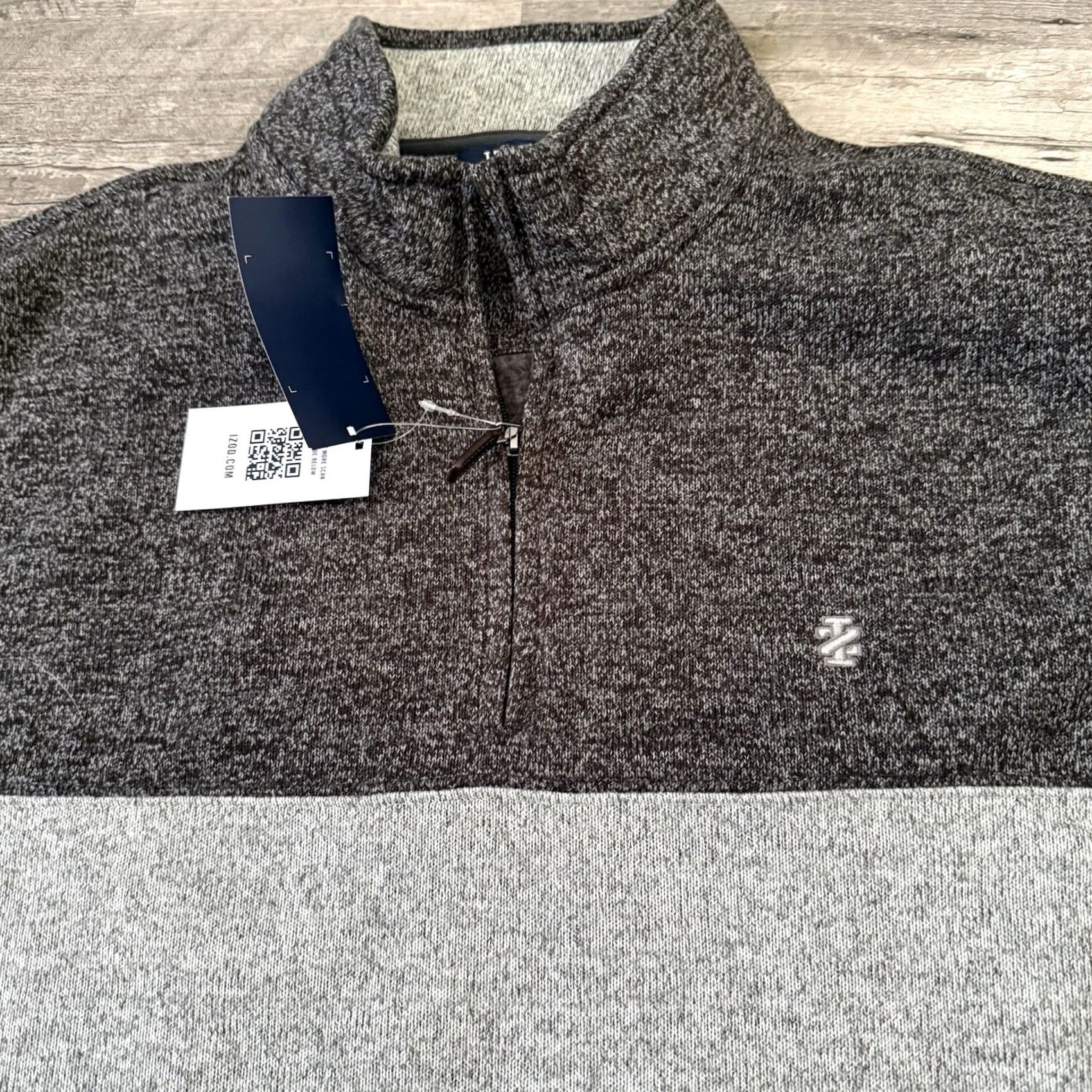 Izod IZOD Sweater 1/4 Zip Mens XL Gray Long Sleeve Knit Polyester Thermal Tech Size US XL / EU 56 / 4 - 3 Thumbnail