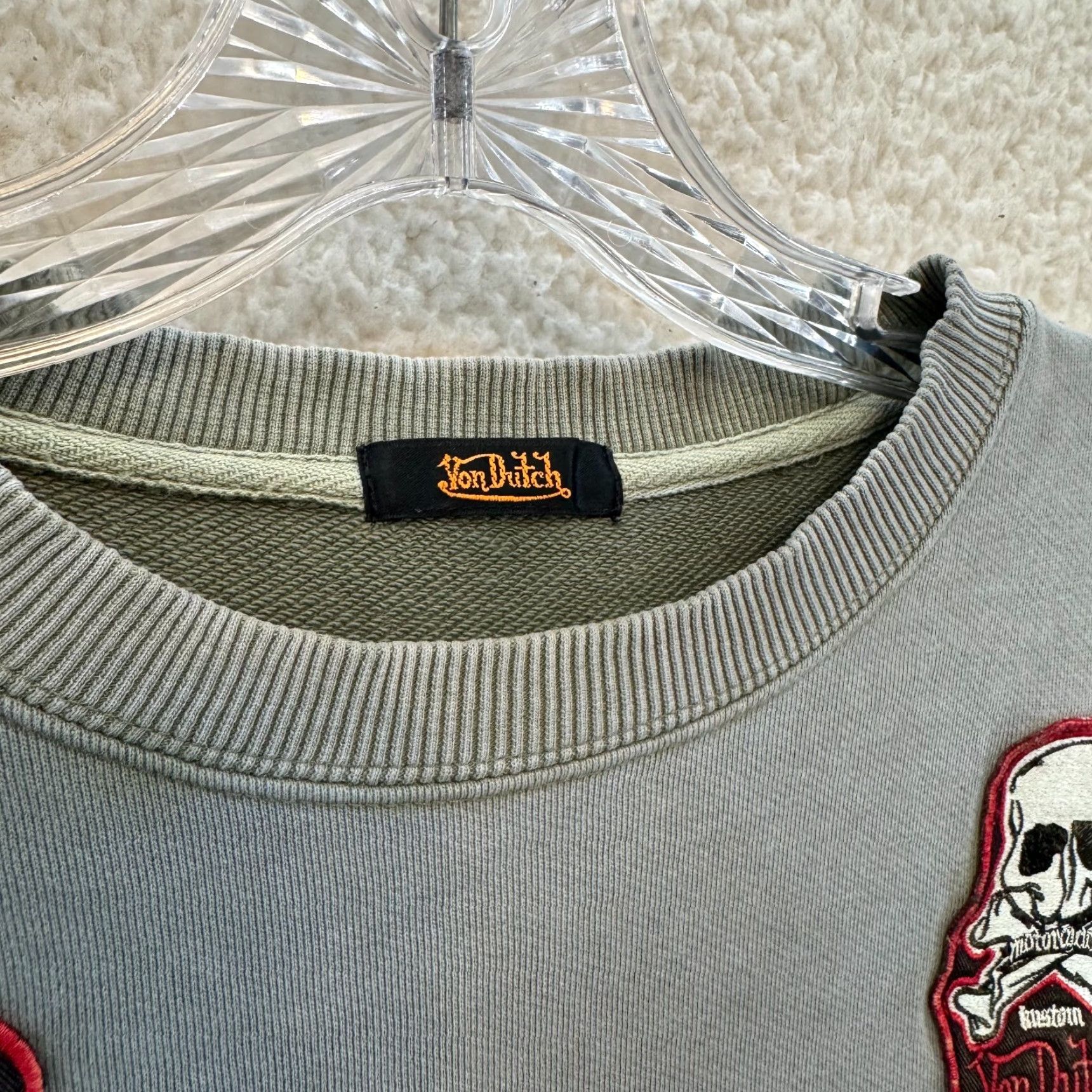 Von Dutch VINTAGE Von Dutch Sweatshirt Sweater XL Gray Grunge Goth Emo Punk Womens XL Size XL / US 12-14 / IT 48-50 - 6 Thumbnail