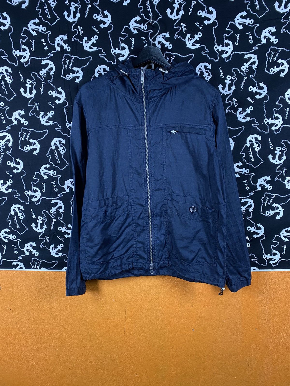 Journal Standard Journal Standard Navy Hood Zip Jacket Lightweight Outerwear Size US M / EU 48-50 / 2 - 3 Thumbnail