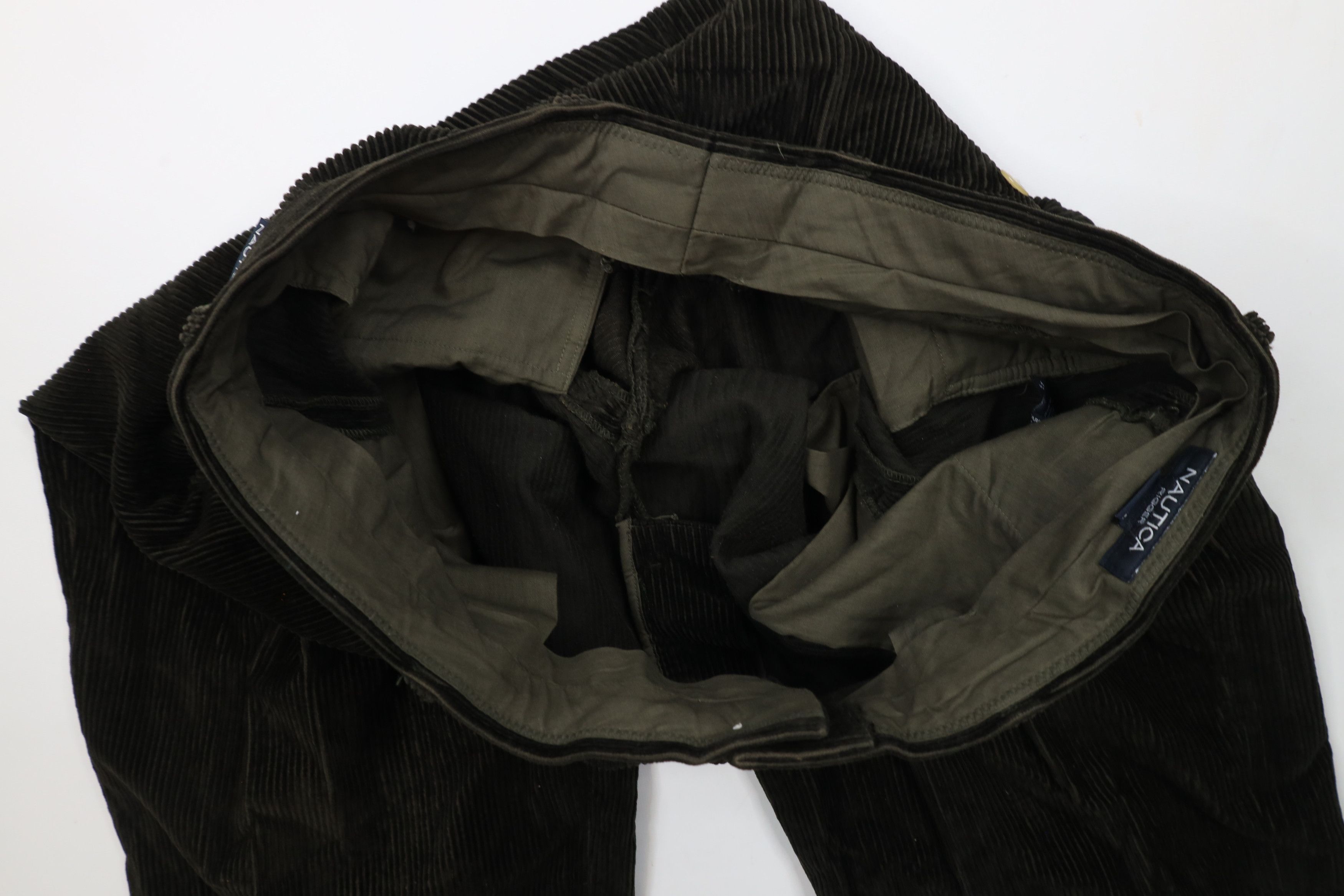 Nautica × Vintage Vintage Nautica Pleated Wide Leg Corduroy Pants Dark Green Size US 36 / EU 52 - 10 Thumbnail