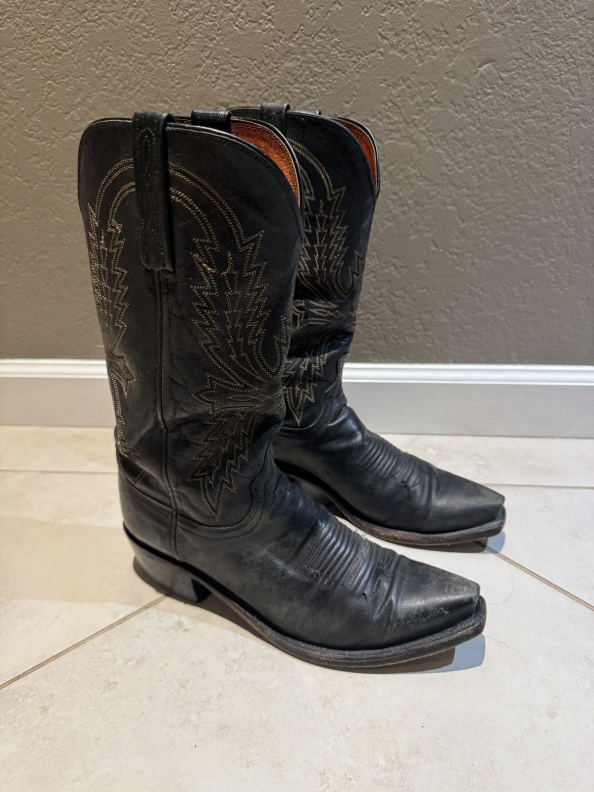 Other 1883 Lucchese Vintage Cowboy Boots Size 7.5 D Mens Black Size US 7.5 / EU 40-41 - 2 Thumbnail