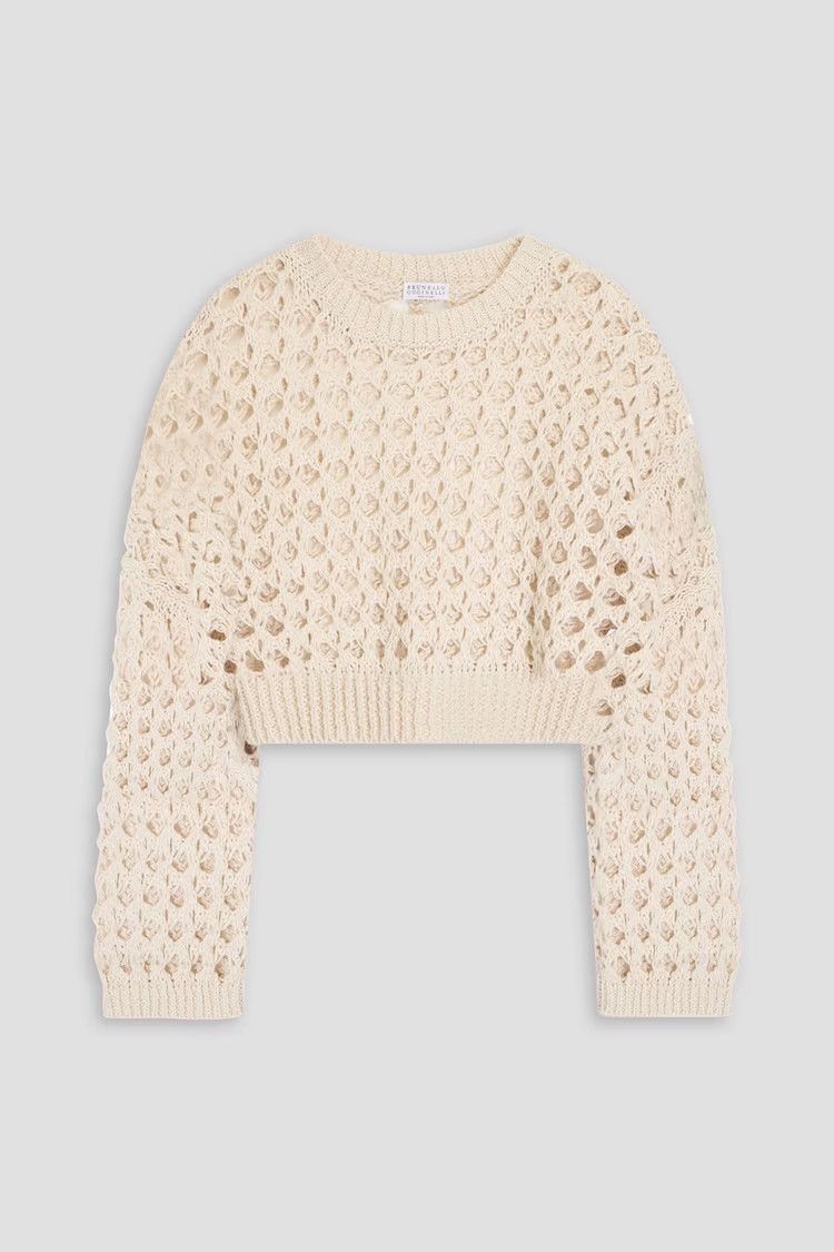 Brunello Cucinelli o1y0825 Crewneck Sweater in Beige Size M / US 6-8 / IT 42-44 - 1 Thumbnail