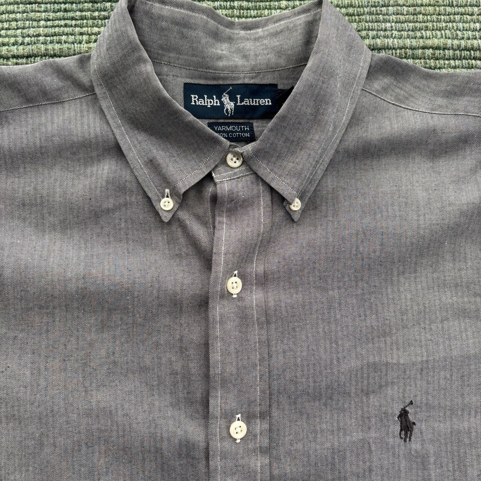 Ralph Lauren × Vintage Vintage Ralph Lauren Yarmouth Men's Cotton Button Up XL Size US XL / EU 56 / 4 - 4 Thumbnail